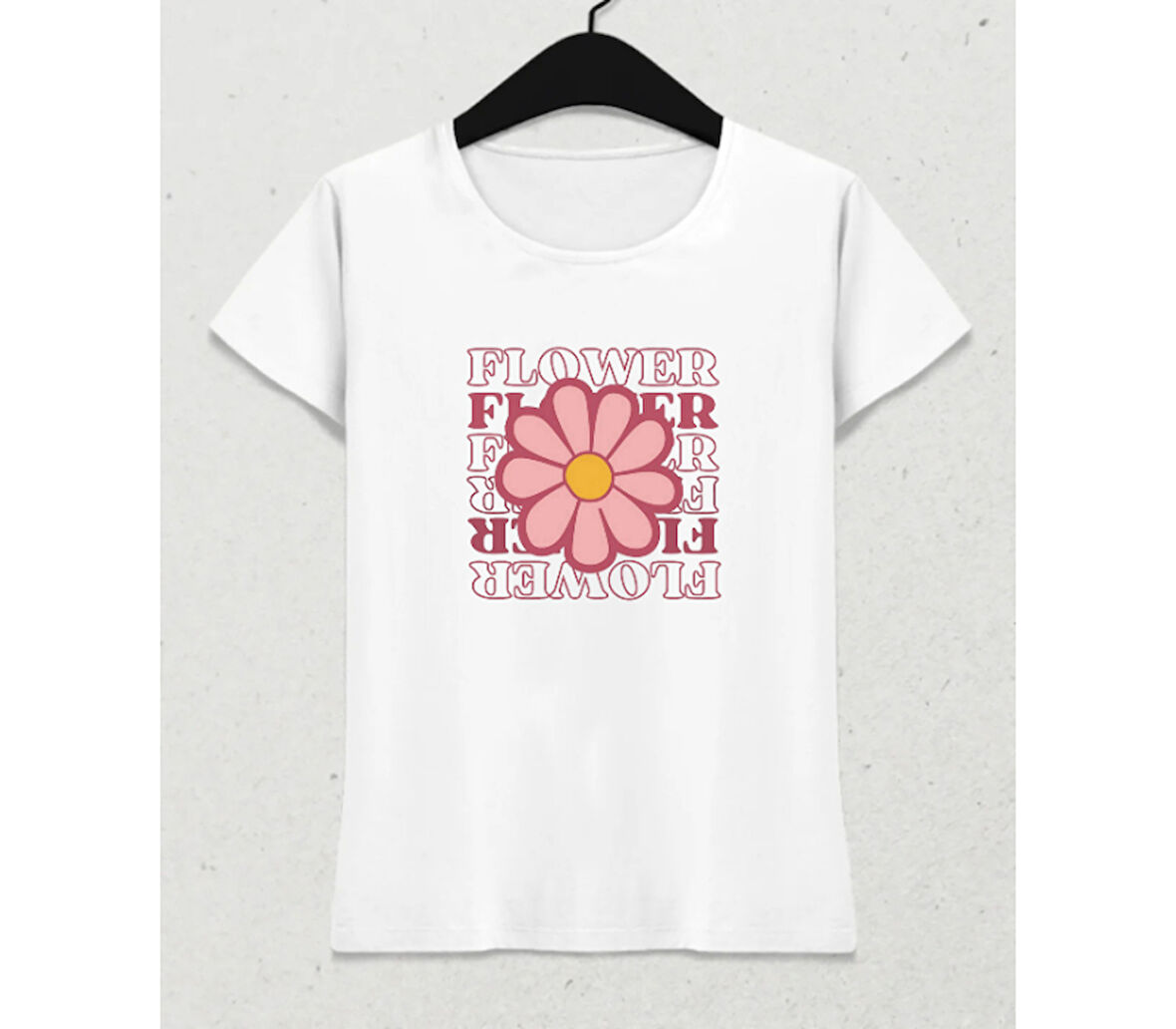 Flora Glow – Feminine Fit T-Shirt Beyaz