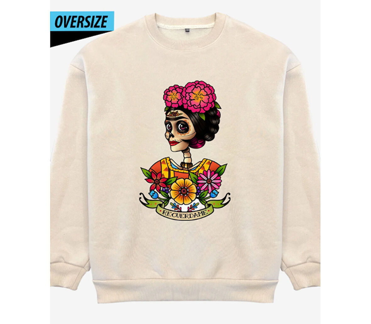 Recuérdame Oversize Sweatshirt Bej