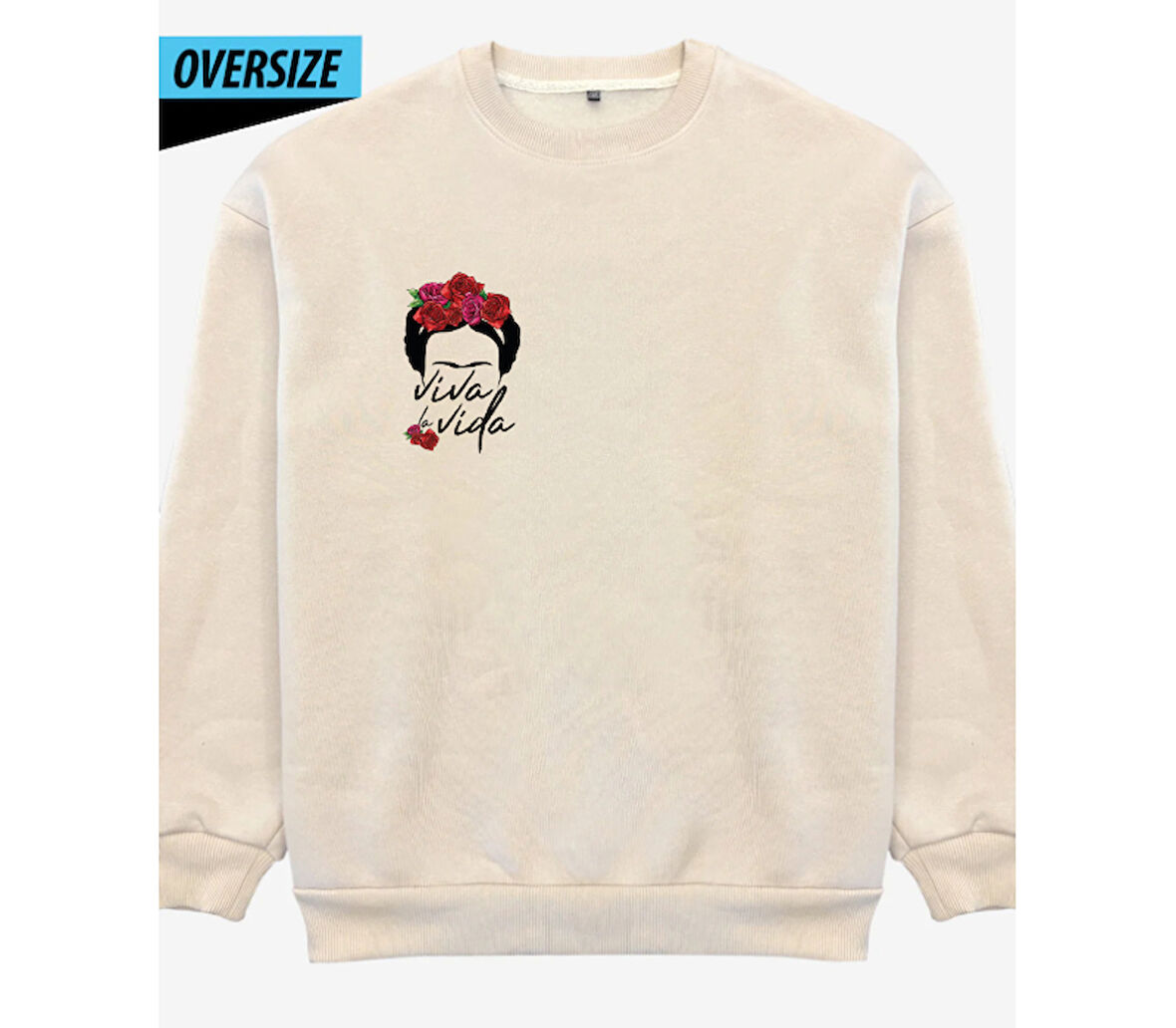 Viva La Vida! Oversize Sweatshirt Bej