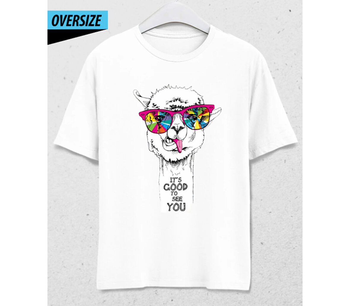 It’s Good To See You – Oversize Mizah T-Shirt Beyaz