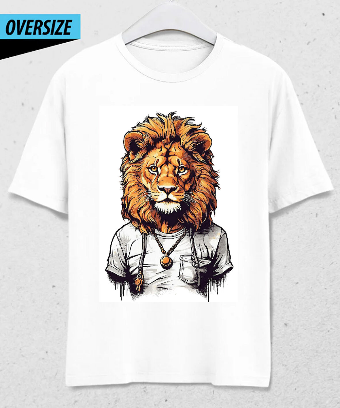 Lion King Oversize Beyaz T-Shirt (S Beden)