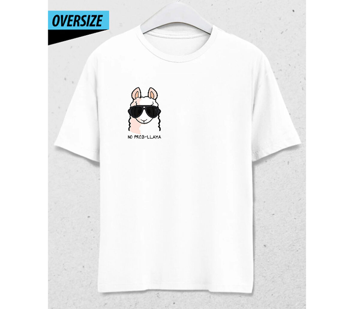 Zero Stress Mode – No Problama Oversize T-Shirt Beyaz