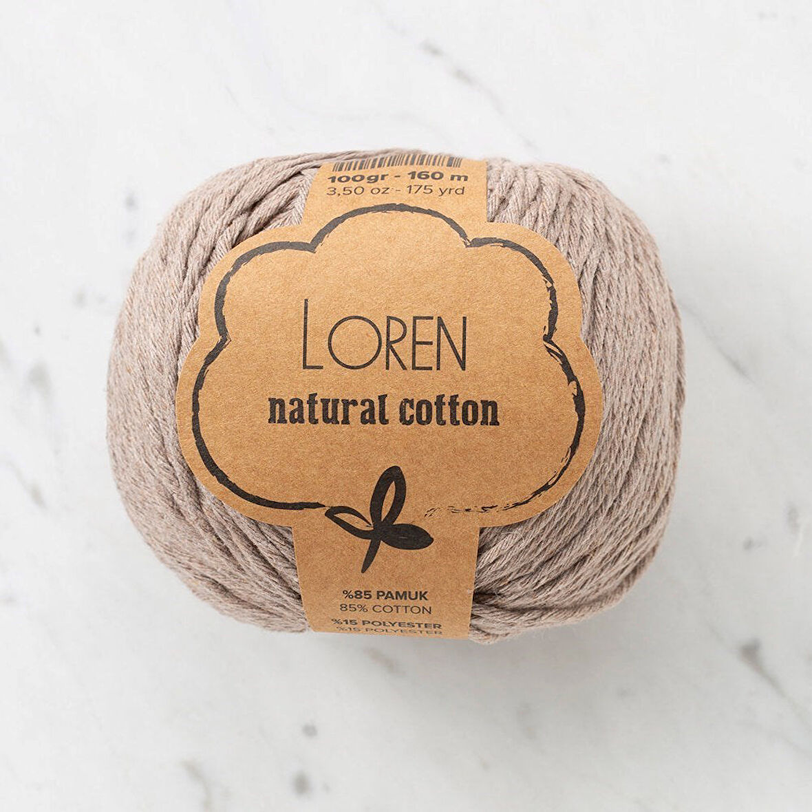  Natural Cotton Vizon El Örgü İpi - R085 - 33924