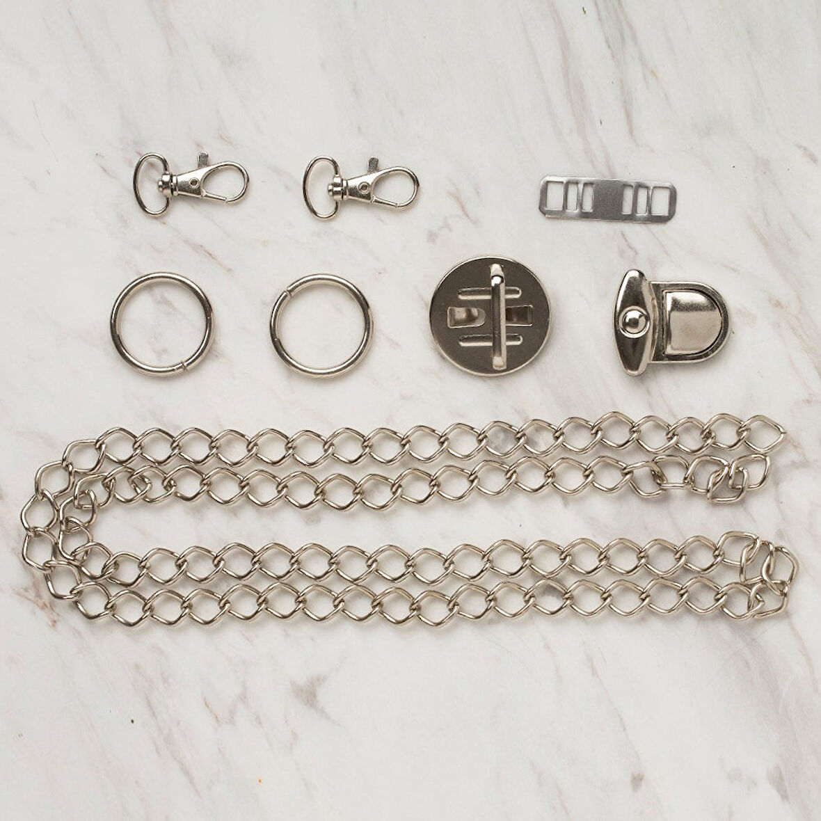  Çanta Aksesuar Seti Gümüş