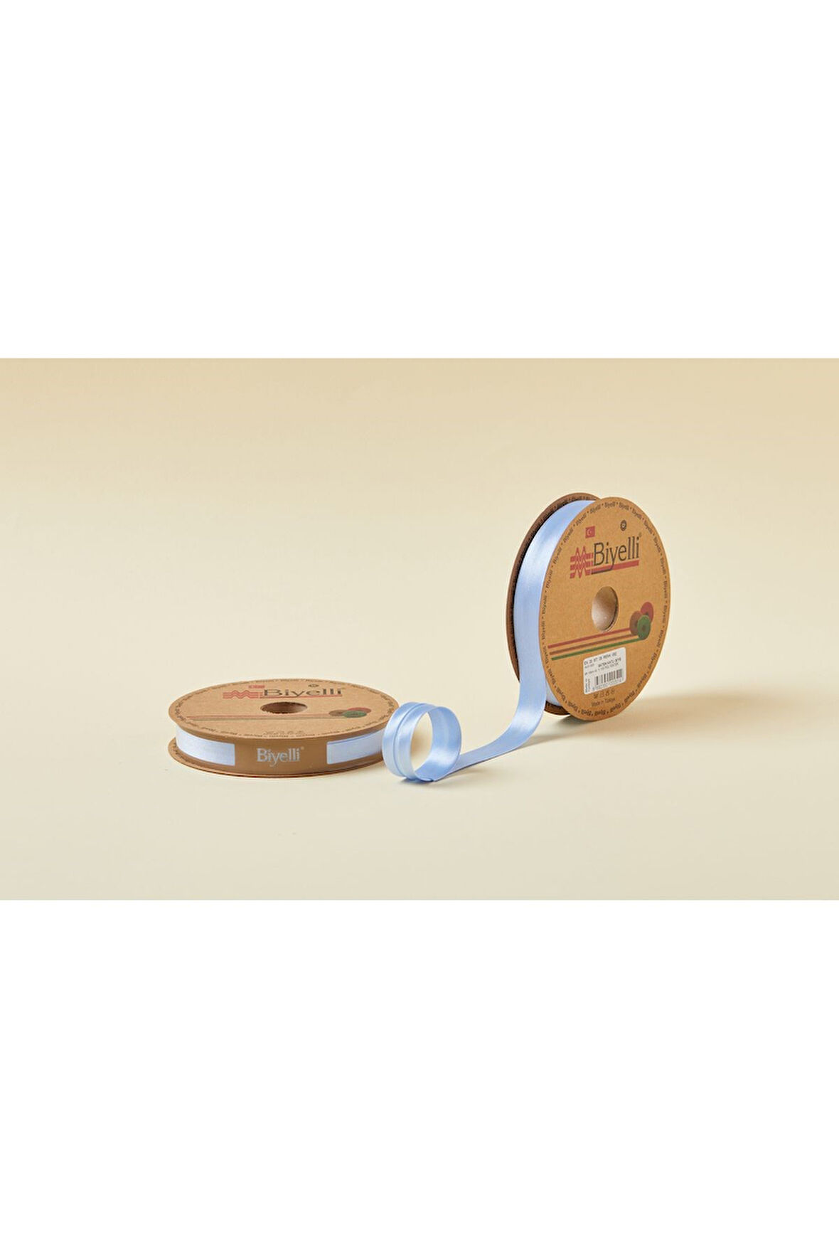 Biye Saten Katlı 052 Koyu Mavi 2 cm 25 Metre %100 Polyester