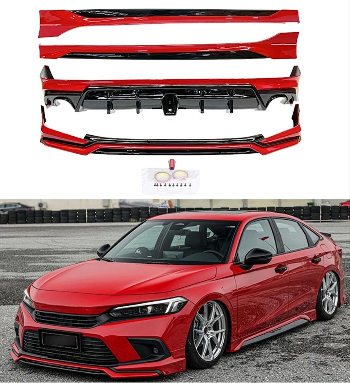 CIVIC FE1 2022 IÇIN UYUMLU  BODY KIT (EGZOZ DAHİL)