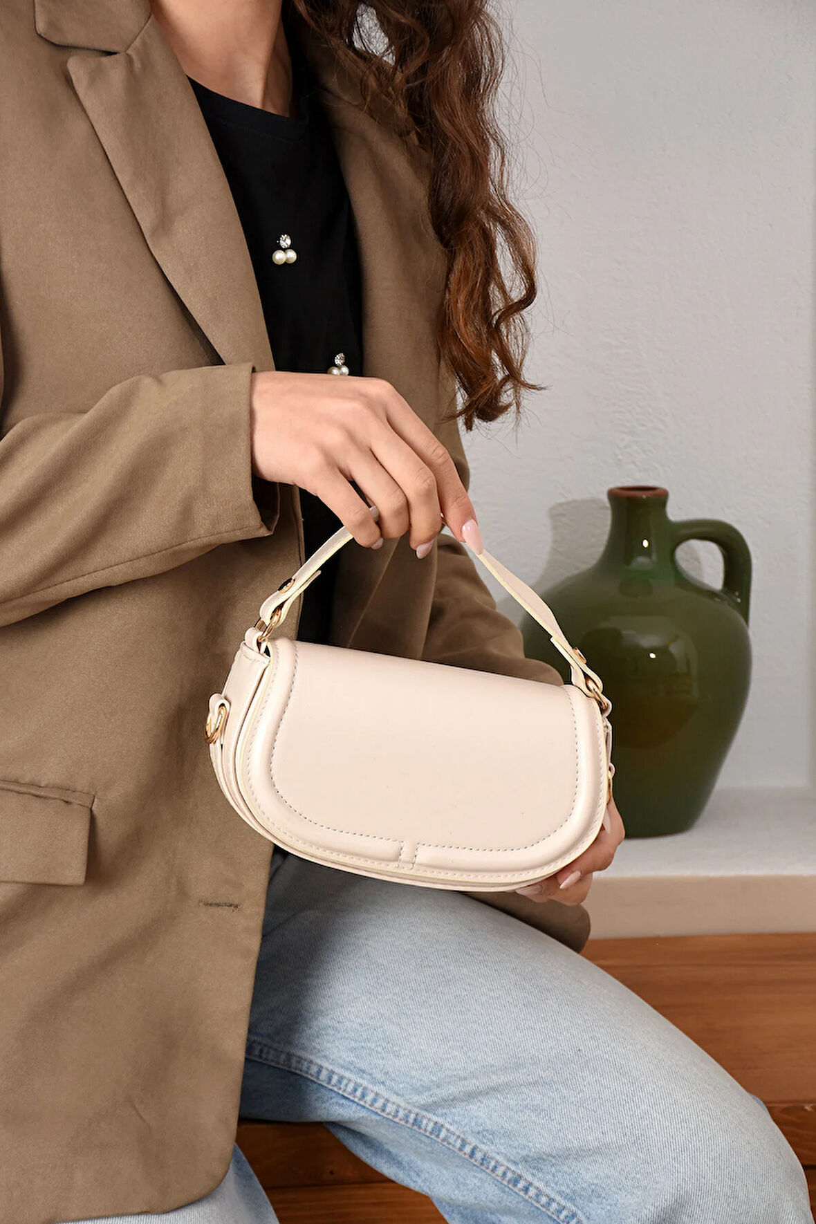 Kadın Omuz Ve El Çantası Sade Şık Tasaramlı Kaliteli Temiz İşçilik Çanta