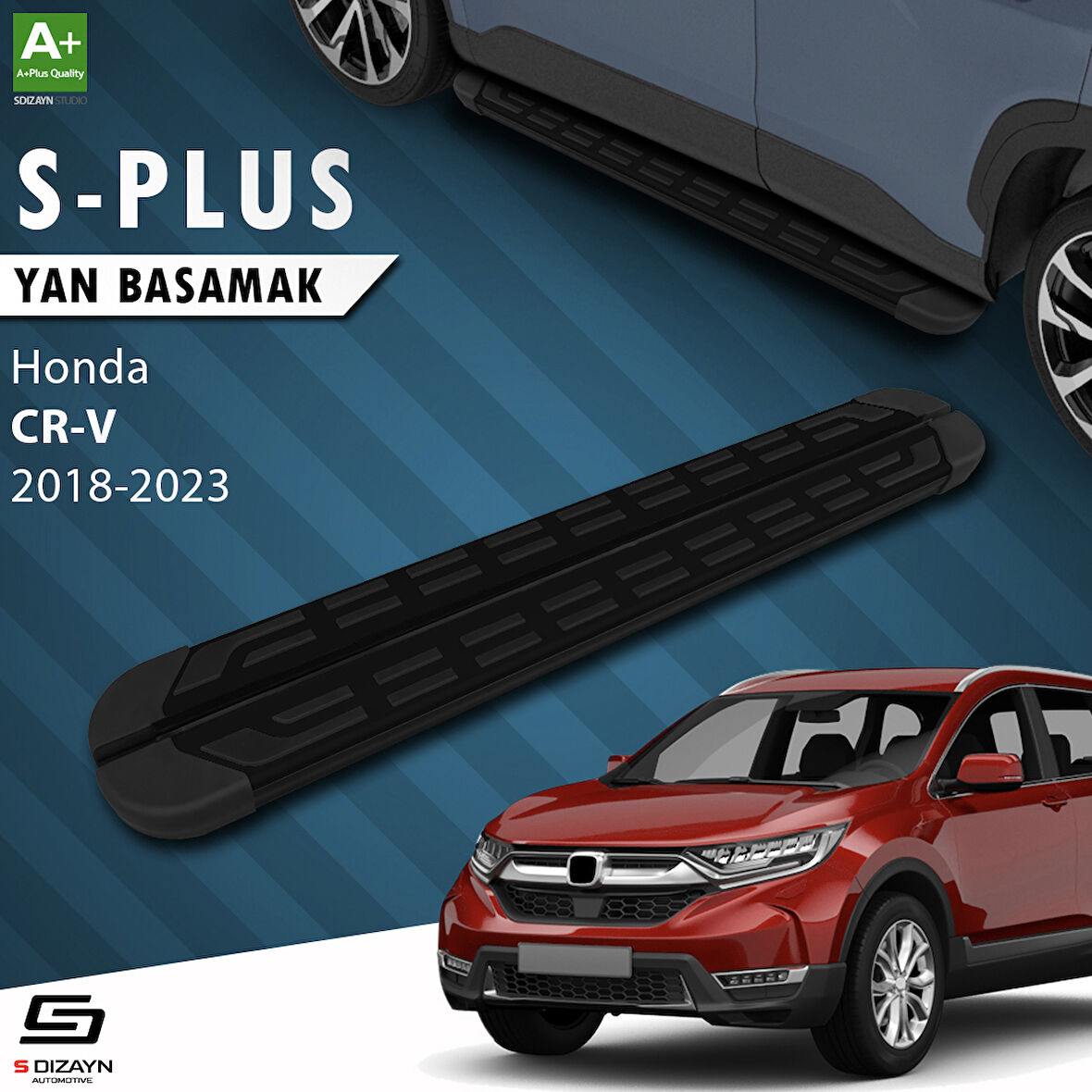 S-Dizayn Honda CR-V 5 S-Plus Siyah Yan Basamak 173 Cm 2018-2023 A+ Kalite