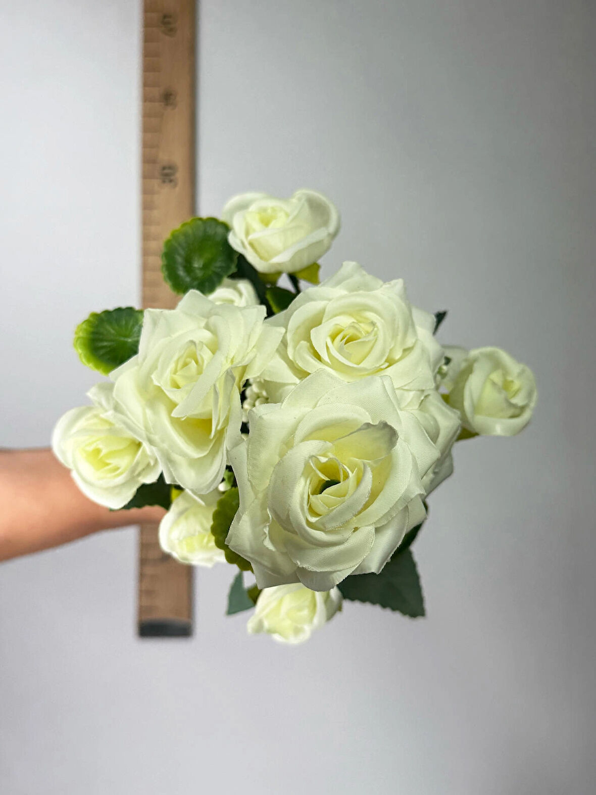 Yapay Gül Küçük Demet - Yapay Çiçek - Süs Çiçeği - El Çiçeği - Plastik Çiçek - 35cm