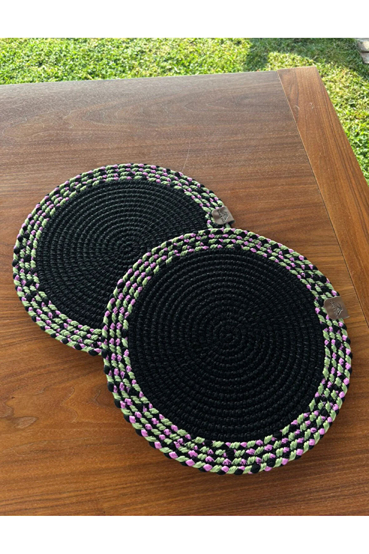 Siyah Desenli Yuvarlak 2’li Supla Seti – Şık Masa Sunumları İçin