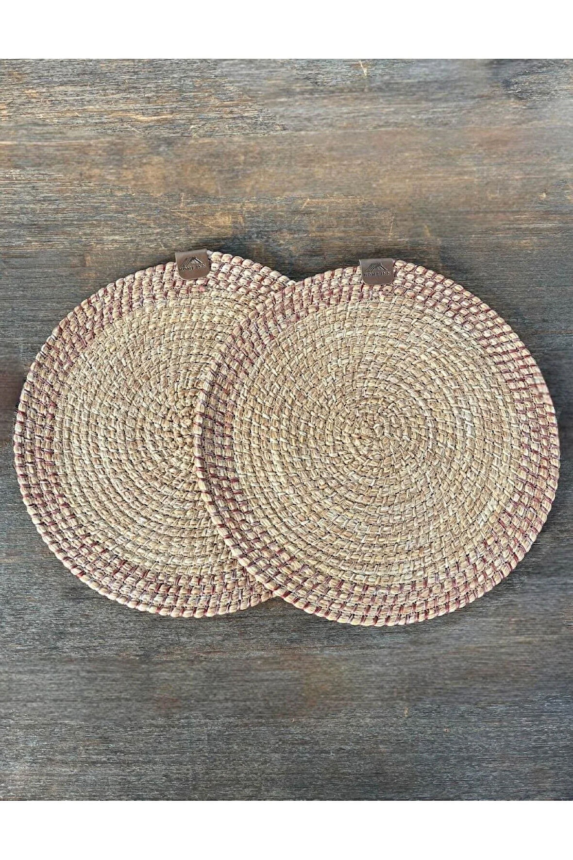 Kırmızı - Natural El Yapımı Hasır Dokulu 2’li Supla – Leke Tutmaz, Şık Sofralar İçin