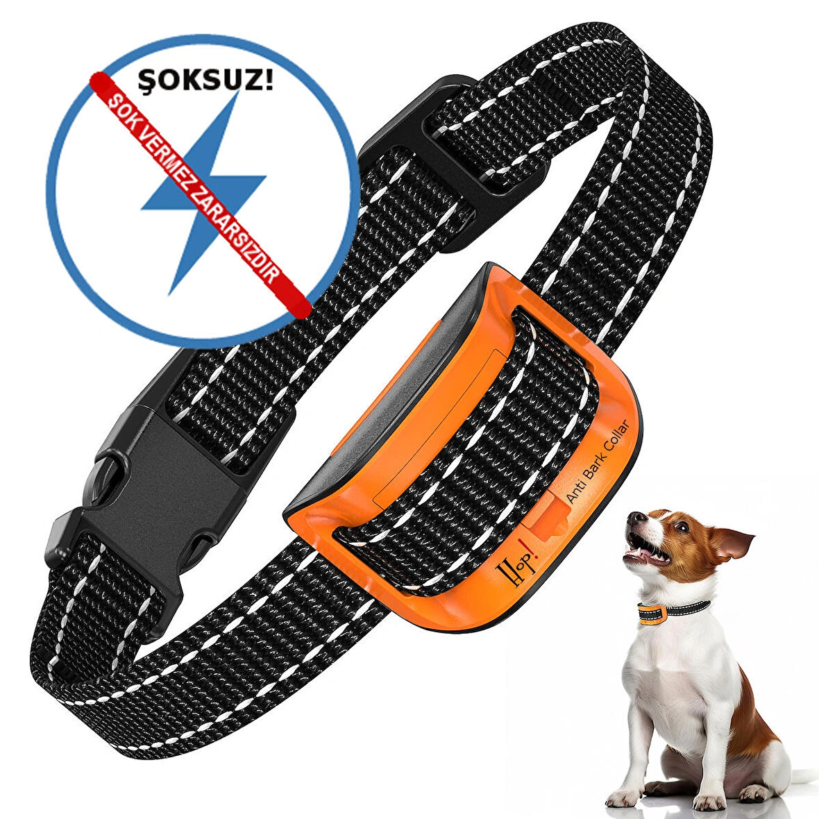 Hopdiye KPL005 Köpek Havlama Tasması, Küçük Irklar Için, Elektrik Şoksuz, 3-15 Kg, Havlama Eğitim Tasması