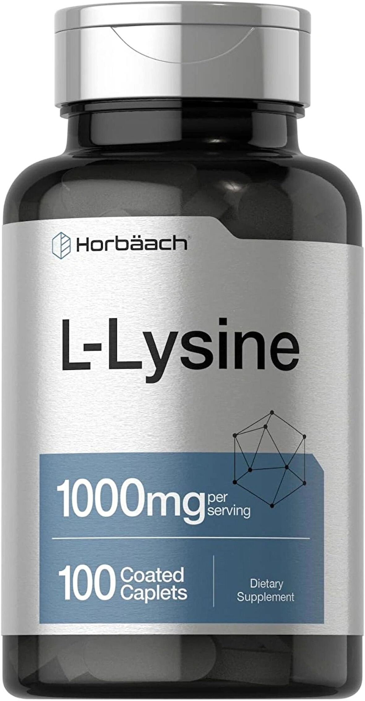 Horbäach L-Lysine Lizin 1000mg Essential Amino Acid 100 Tablet