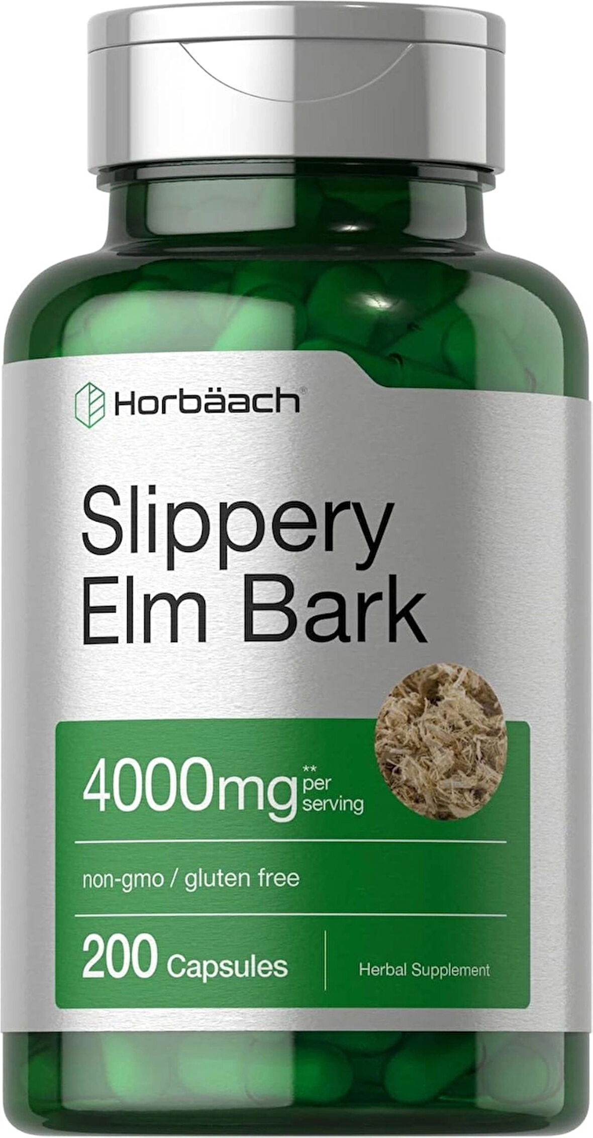 Horbäach Slippery Elm Bark 4000 mg 200 Caps