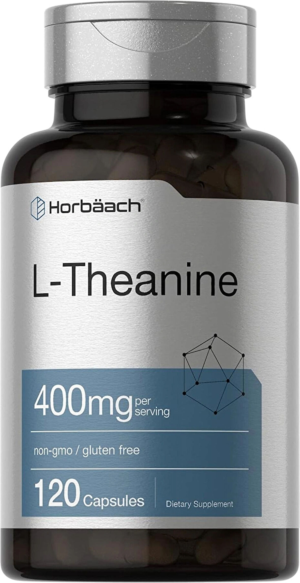 Horbaach L-Theanine 400mg per serving 120 Capsules