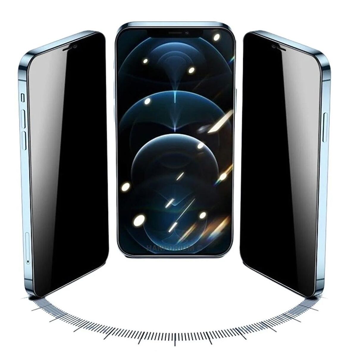 Apple iPhone 11 Pro Hayalet Ekran Koruyucu 9D Kırılmaz Cam Gizlilik Korumalı - Ekranı Tam Kaplar