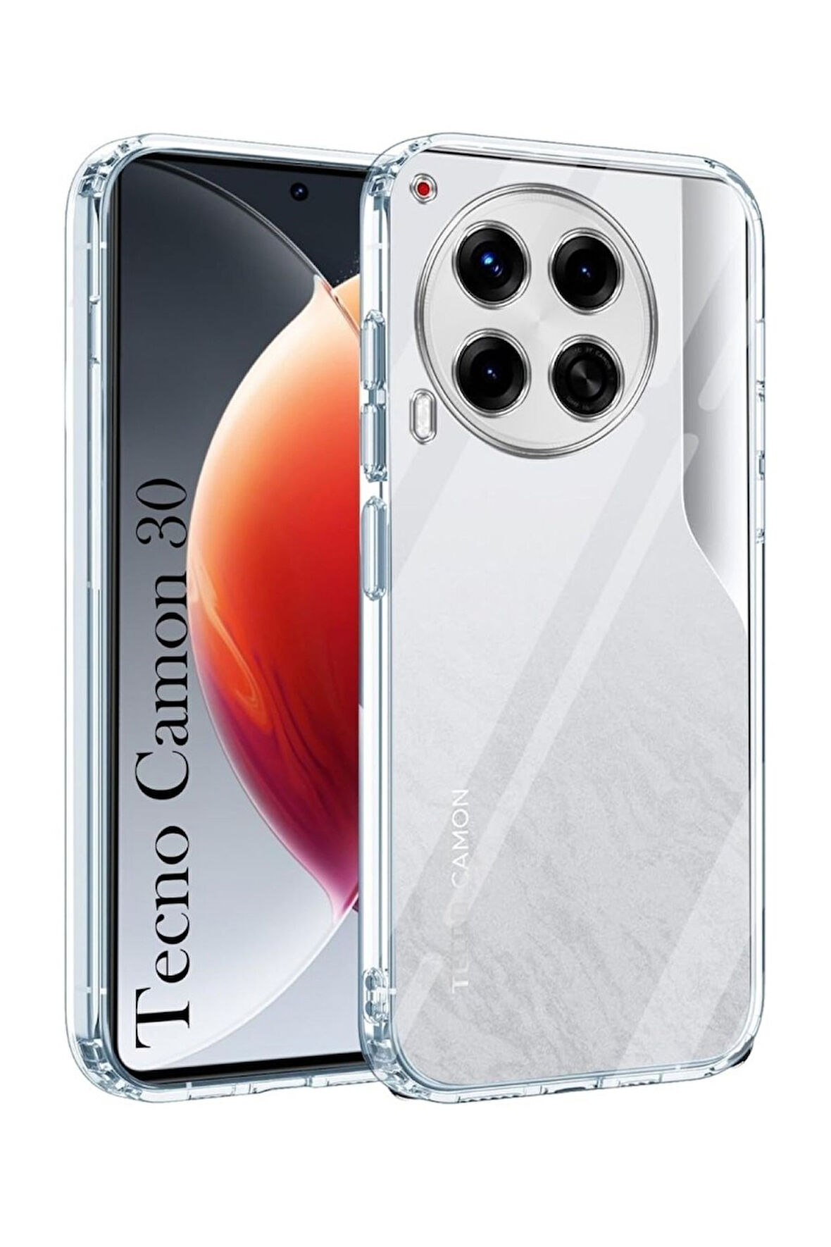 Tecno Camon 30 Uyumlu Şeffaf Silikon Kılıf - Kamera Korumalı Esnek Tam Koruma Kapak