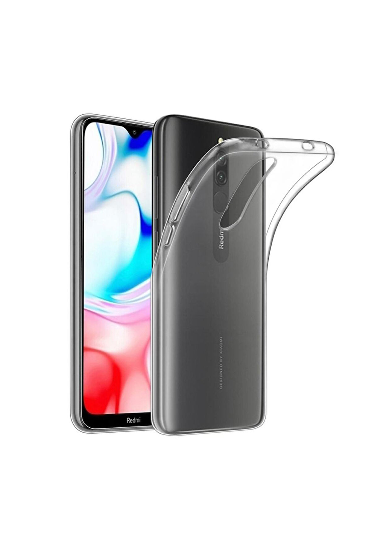 Redmi 8 Uyumlu Şeffaf Silikon Kılıf - Kamera Korumalı Esnek Tam Koruma Kapak
