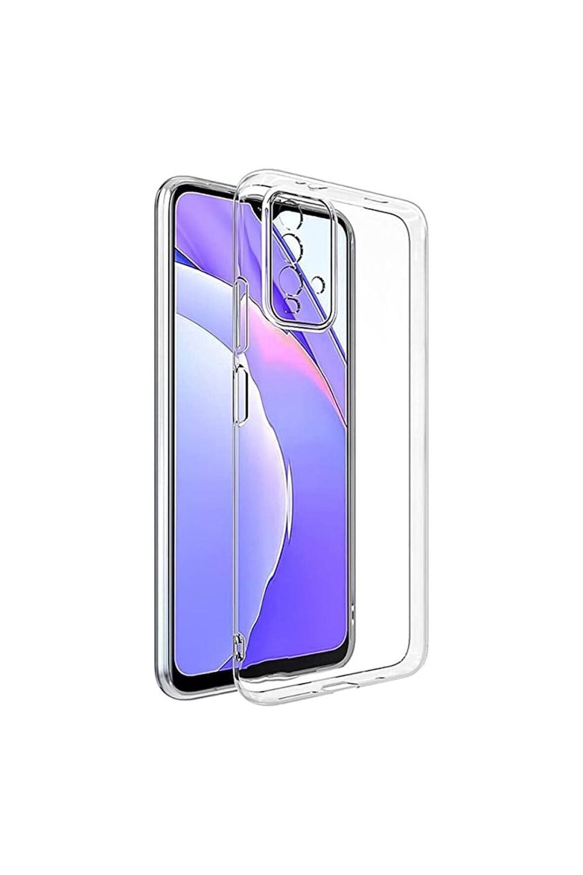 Redmi 9T Uyumlu Şeffaf Silikon Kılıf - Kamera Korumalı Esnek Tam Koruma Kapak