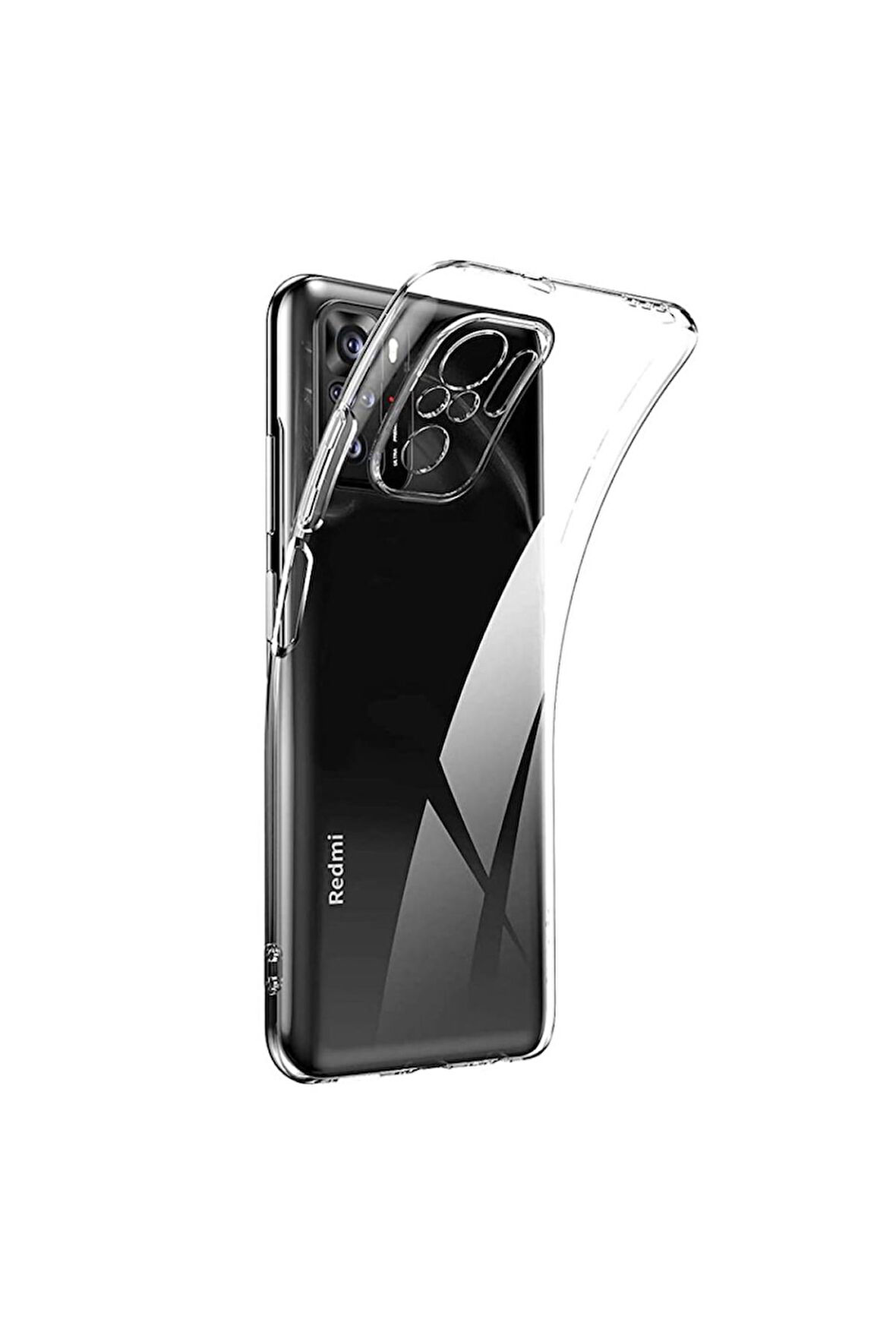 Redmi Note 10S Uyumlu Şeffaf Silikon Kılıf - Kamera Korumalı Esnek Tam Koruma Kapak