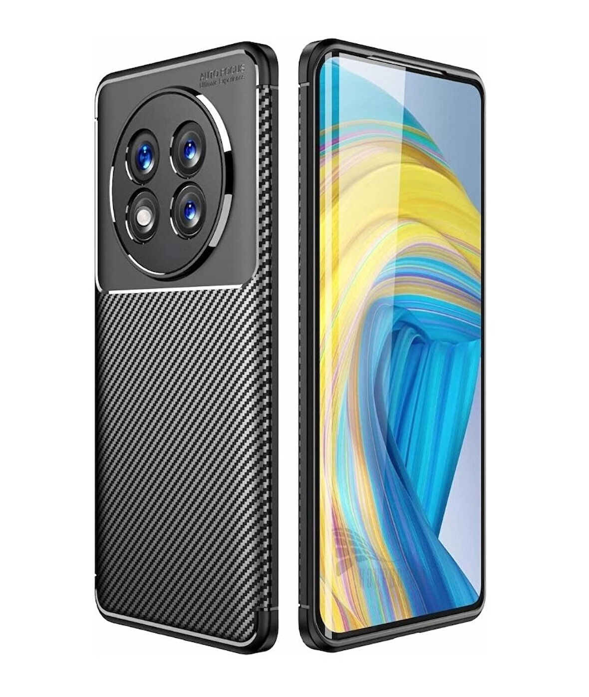 Honor Magic 7 Lite Uyumlu Silikon Kılıf Karbon Desenli Kamera Korumalı Darbe Emici Autofocus Kapak