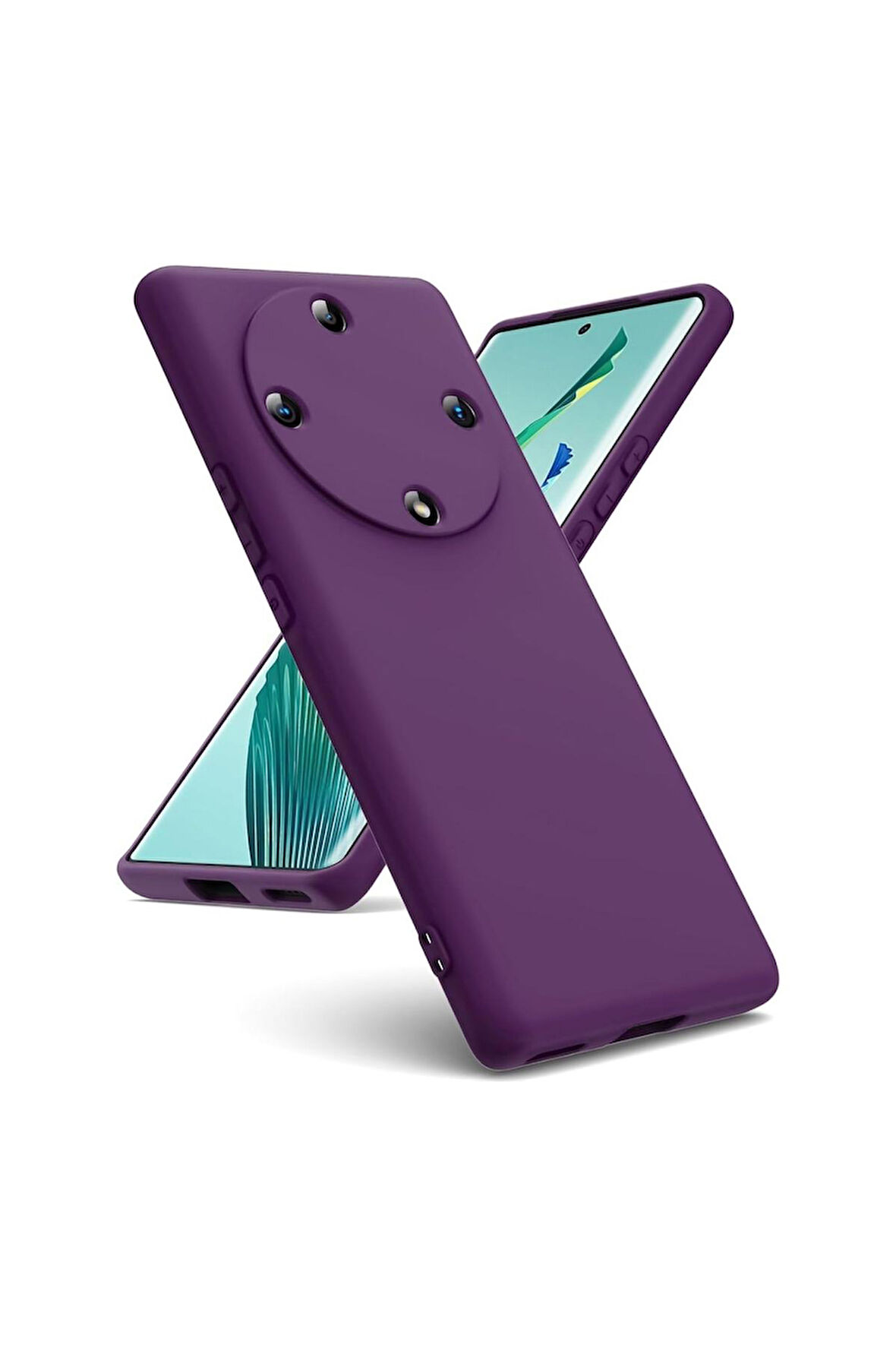 Honor X9A Uyumlu Silikon Kılıf - Kamera Korumalı Esnek Pastel Renk Kapak - Mor