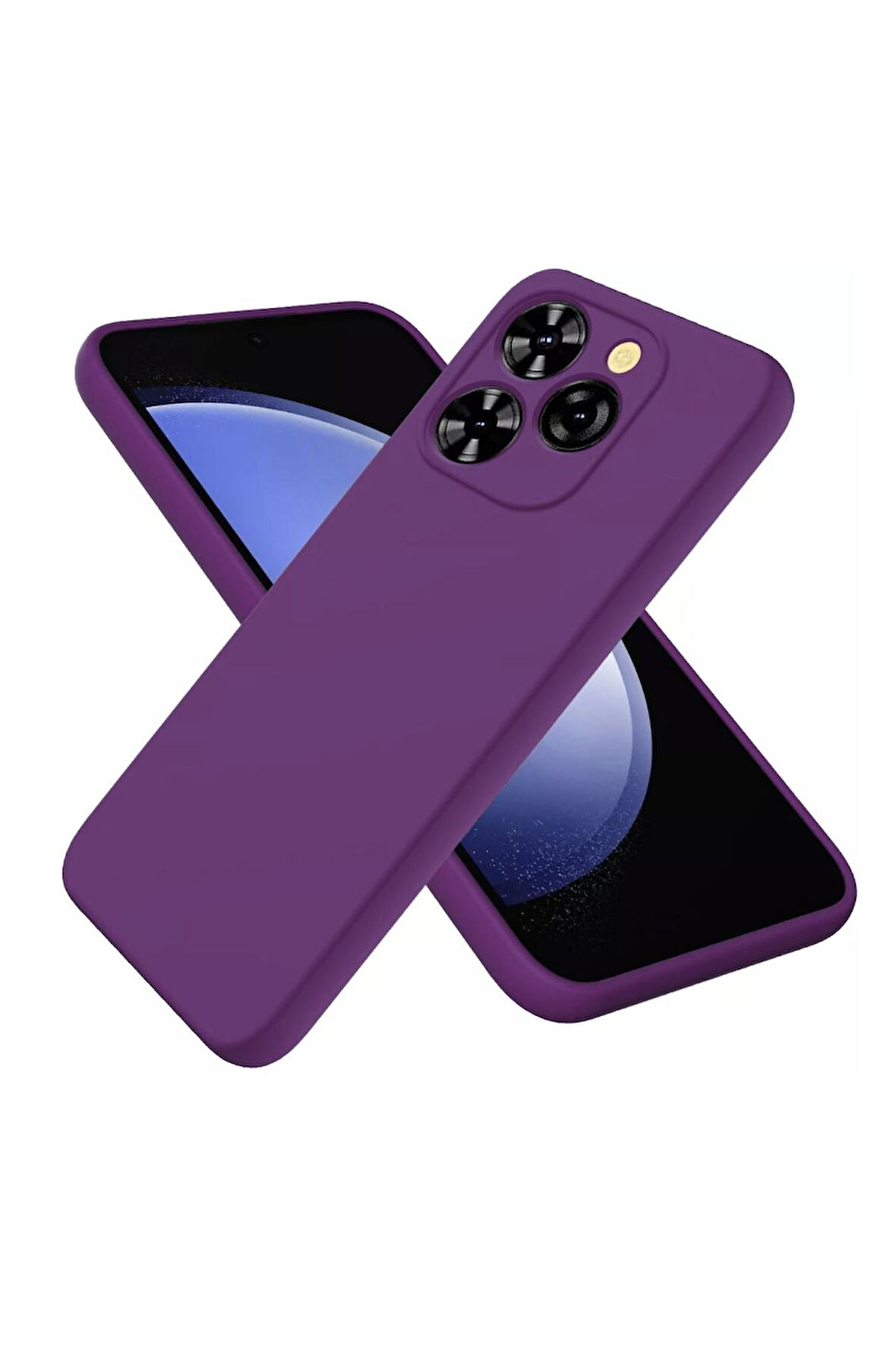 Infinix Hot 40 Uyumlu Silikon Kılıf - Kamera Korumalı Esnek Pastel Renk Kapak - Mor