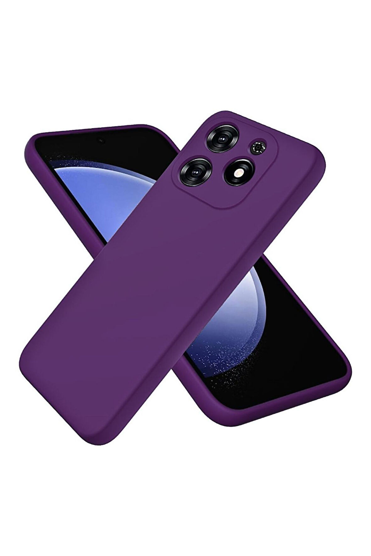 Infinix Hot 40i Uyumlu Silikon Kılıf - Kamera Korumalı Esnek Pastel Renk Kapak - Mor