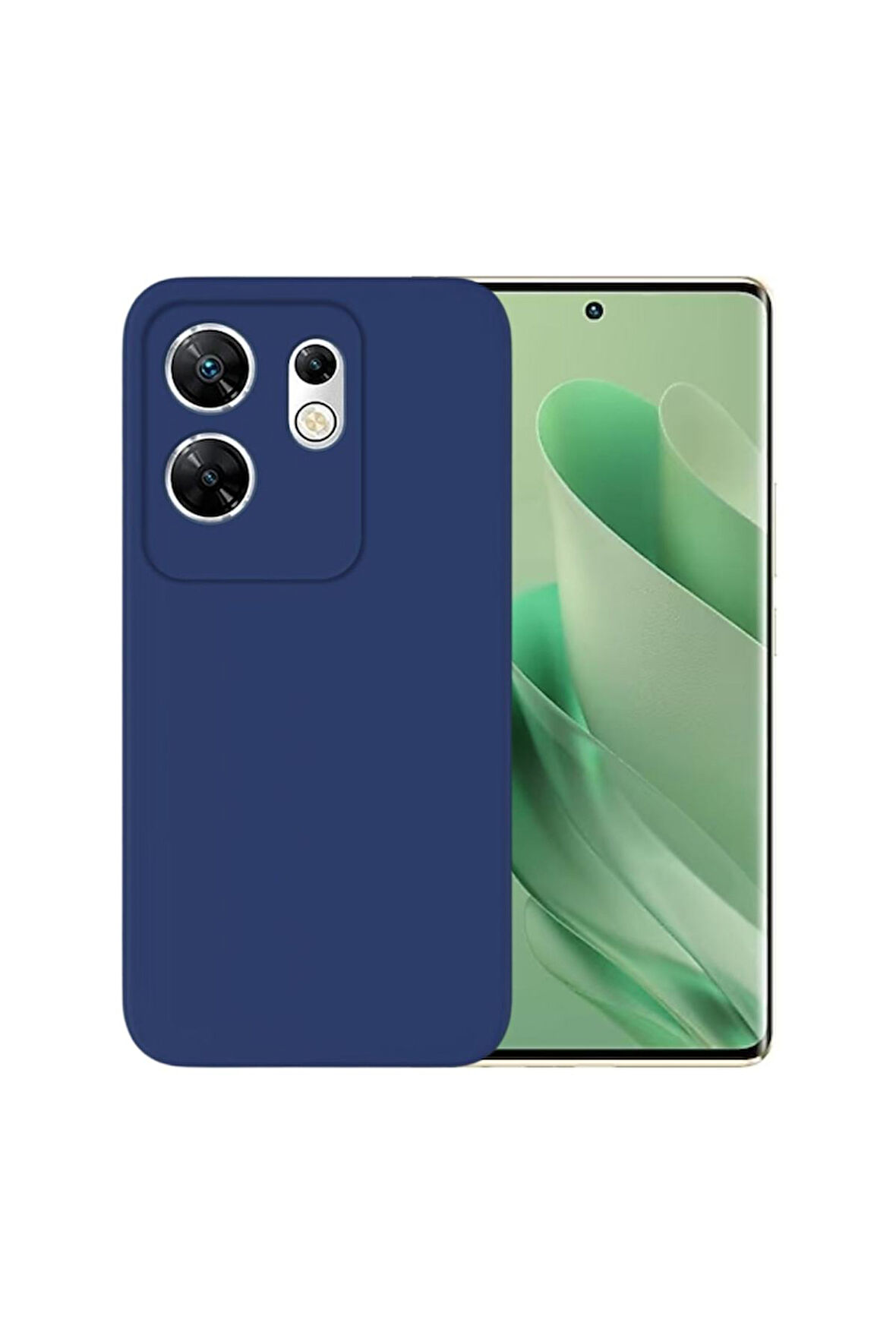 Infinix Zero 30 4G Uyumlu Silikon Kılıf - Kamera Korumalı Esnek Pastel Renk Kapak - Lacivert
