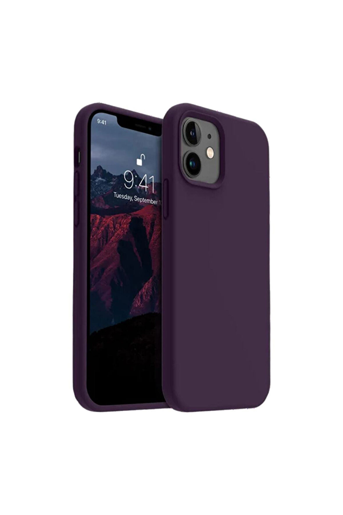 Apple iPhone 11 Uyumlu Silikon Kılıf - Pastel Renk Tonu Esnek Tam Koruma Kapak - Mor