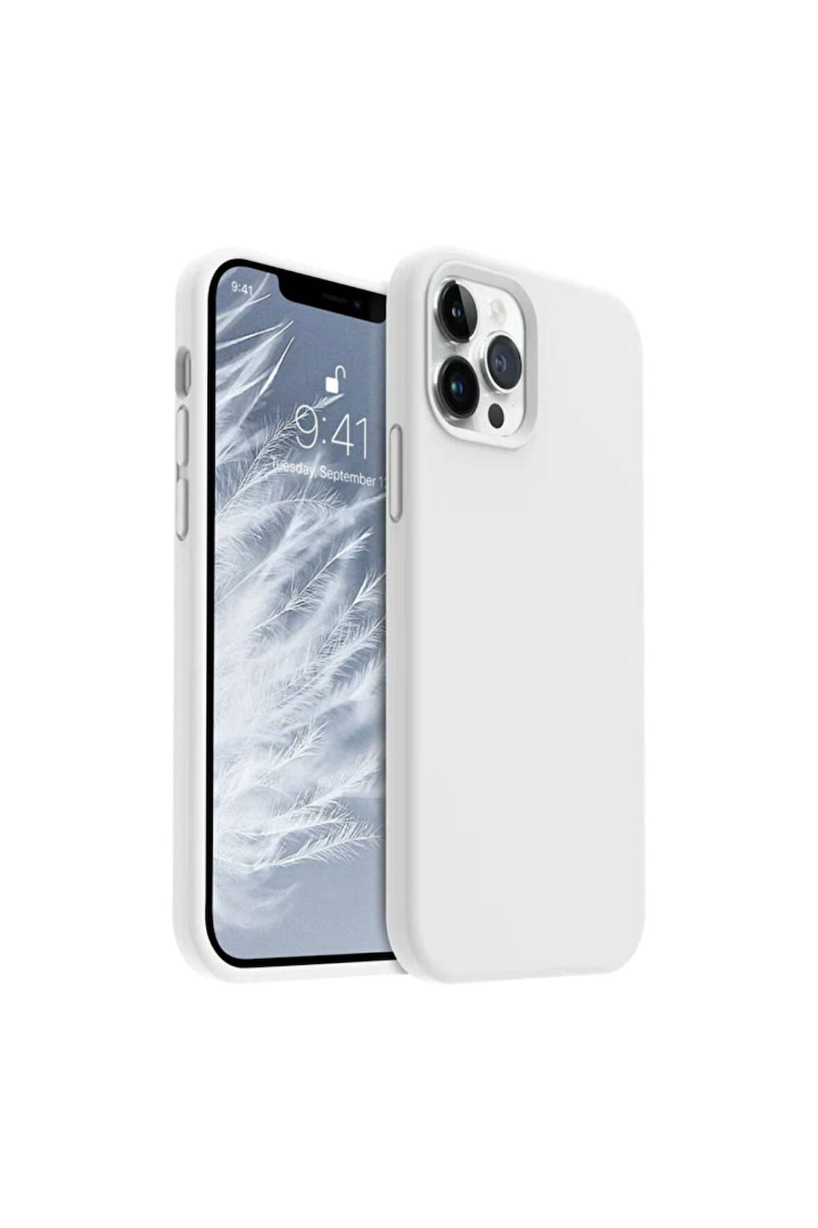 Apple iPhone 11 Pro Uyumlu Silikon Kılıf - Pastel Renk Tonu Esnek Tam Koruma Kapak - Beyaz