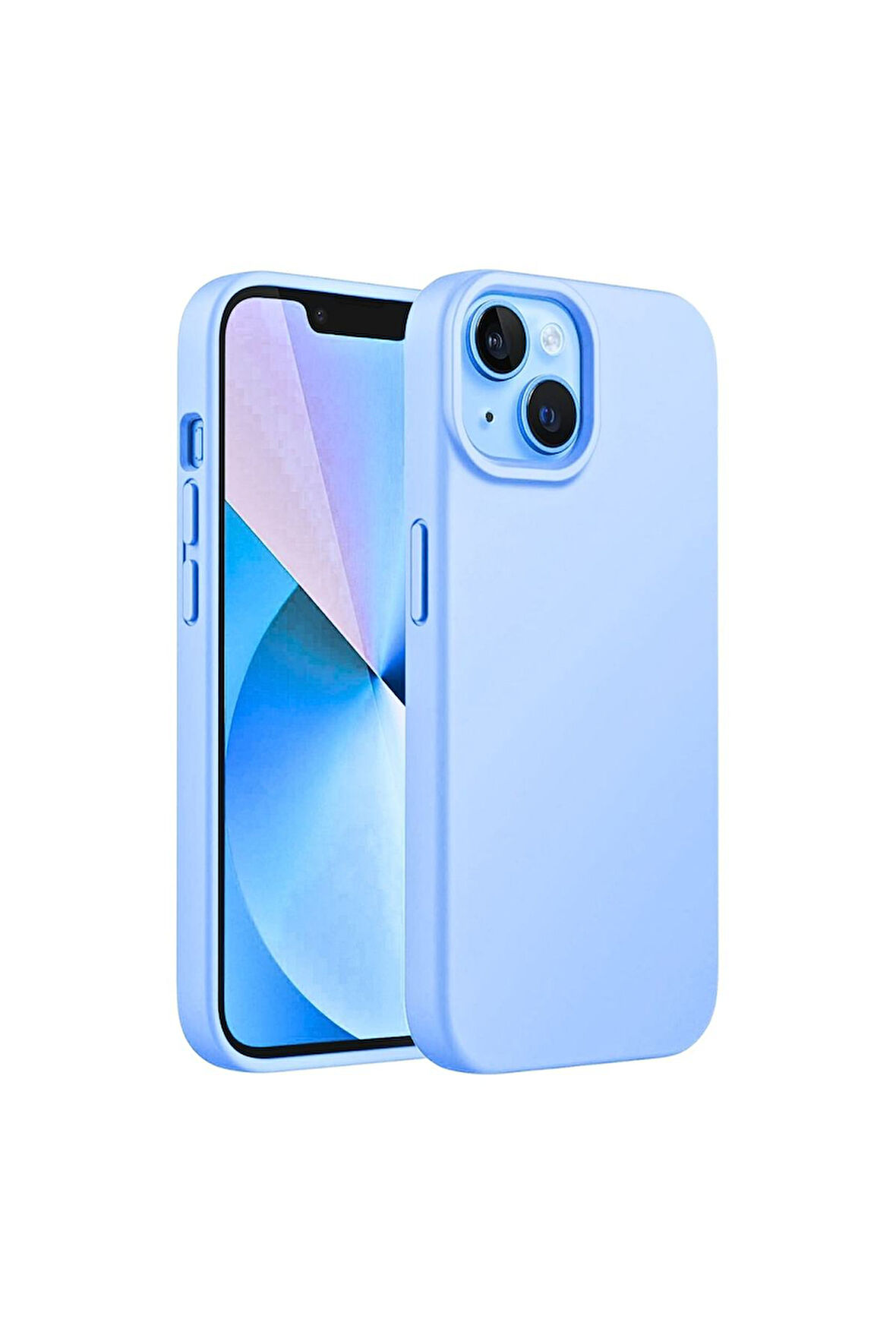 Apple iPhone 13 Mini Uyumlu Silikon Kılıf - Pastel Renk Tonu Esnek Tam Koruma Kapak - Mavi