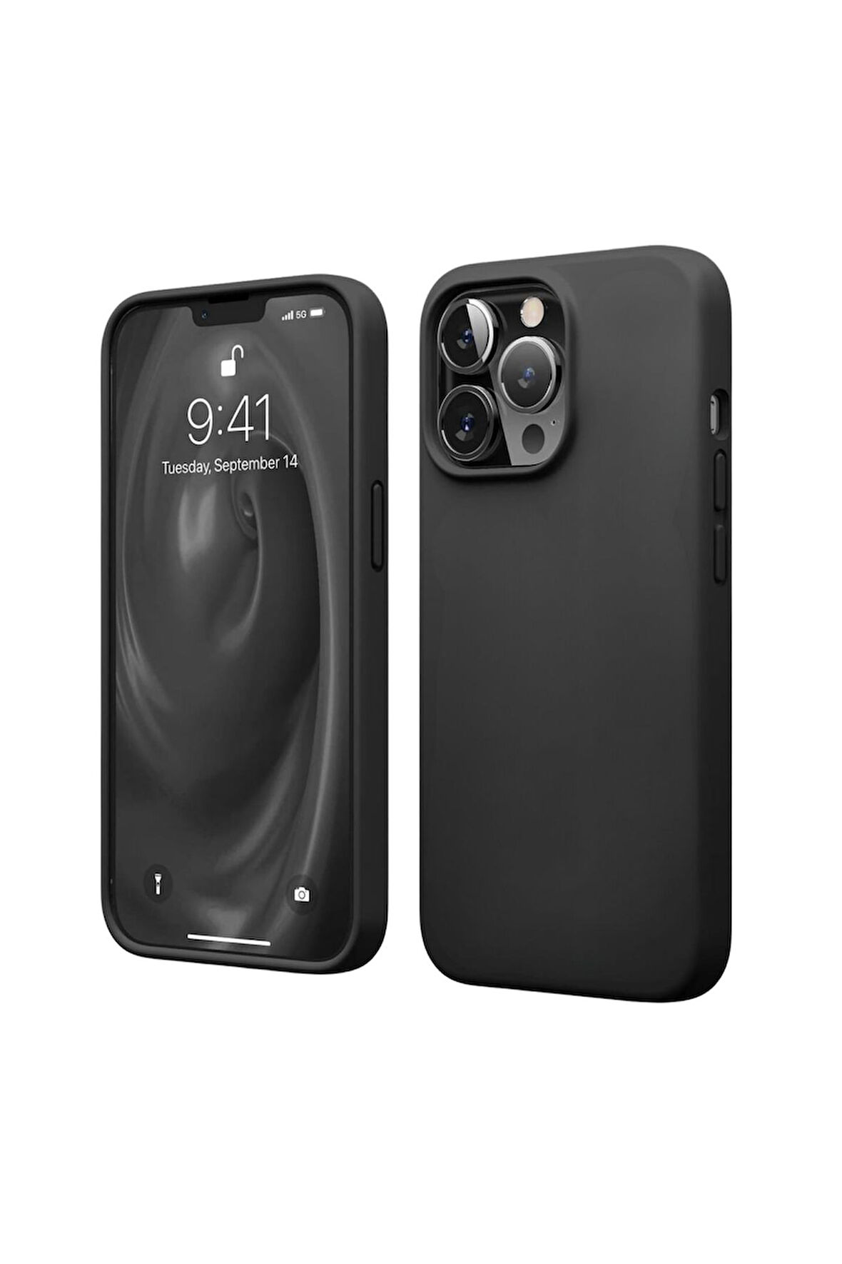 Apple iPhone 13 Pro Max Uyumlu Silikon Kılıf - Pastel Renk Esnek Tam Koruma Kapak - Siyah