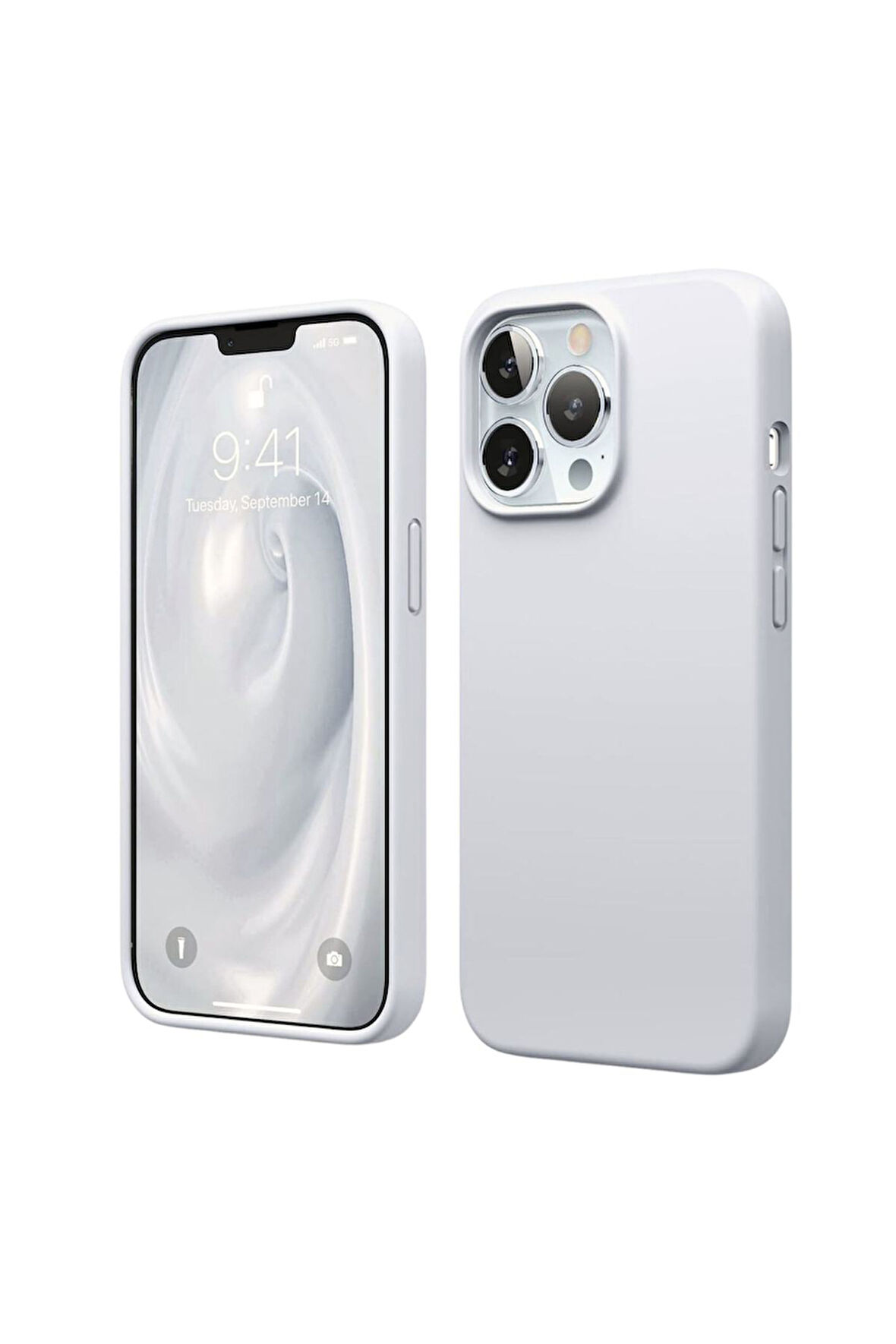 Apple iPhone 13 Pro Uyumlu Silikon Kılıf - Pastel Renk Tonu Esnek Tam Koruma Kapak - Gri