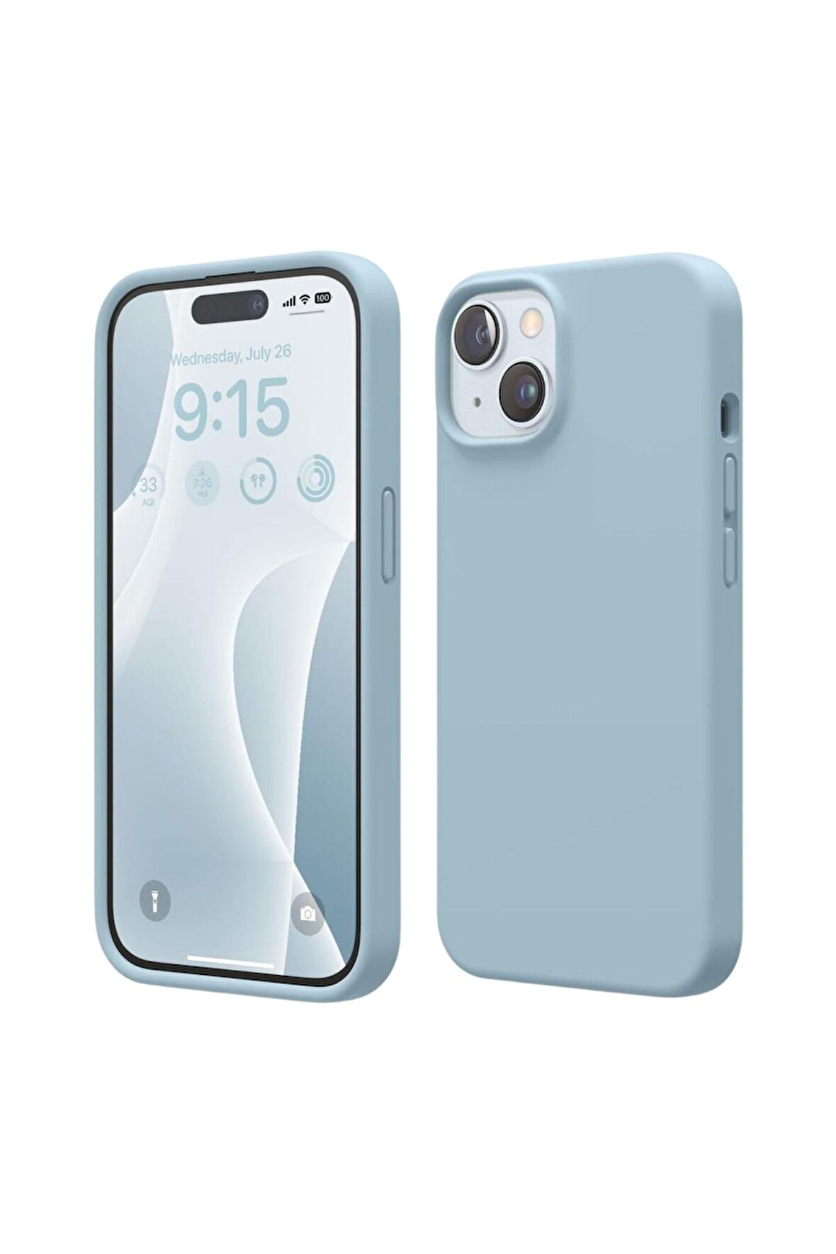 Apple iPhone 14 Plus Uyumlu Silikon Kılıf - Pastel Renk Tonu Esnek Tam Koruma Kapak - Mavi