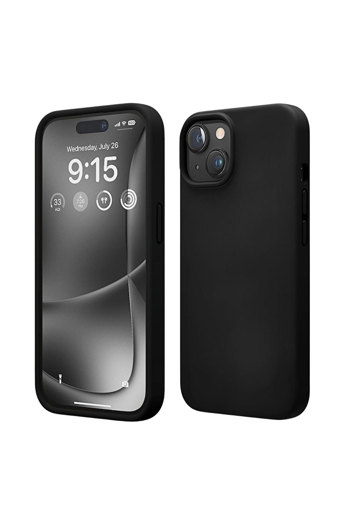Apple iPhone 14 Plus Uyumlu Silikon Kılıf - Pastel Renk Tonu Esnek Tam Koruma Kapak - Siyah