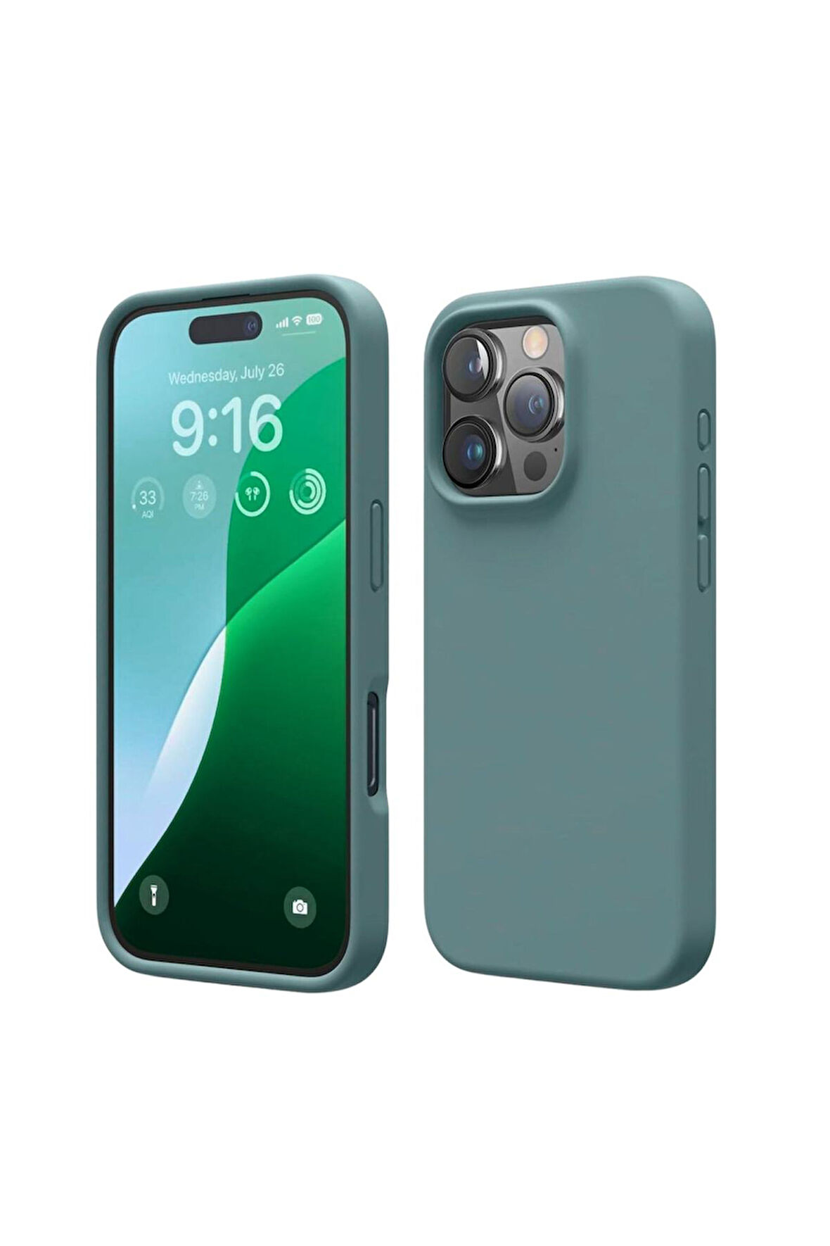Apple iPhone 14 Pro Max Uyumlu Silikon Kılıf - Pastel Renk Esnek Tam Koruma Kapak - Yeşil