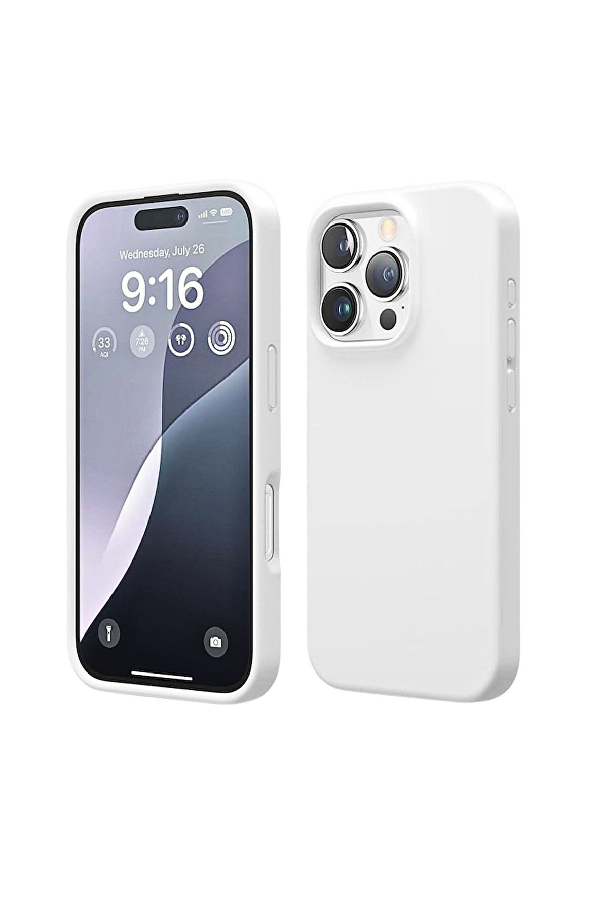 Apple iPhone 15 Pro Max Uyumlu Silikon Kılıf - Pastel Renk Esnek Tam Koruma Kapak - Beyaz