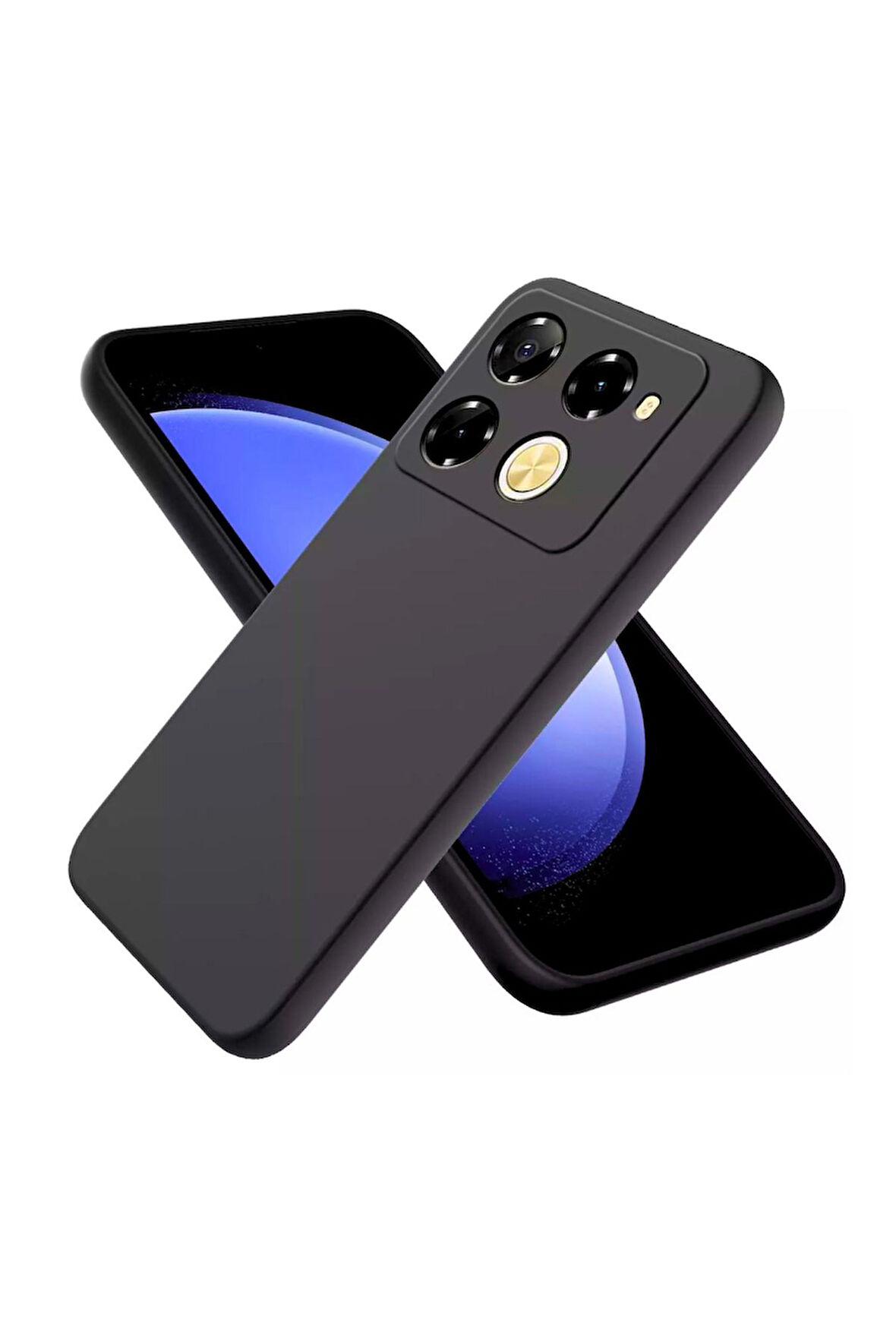 Infinix Note 40 Pro Uyumlu Silikon Kılıf - Kamera Korumalı Esnek Pastel Renk Kapak - Siyah