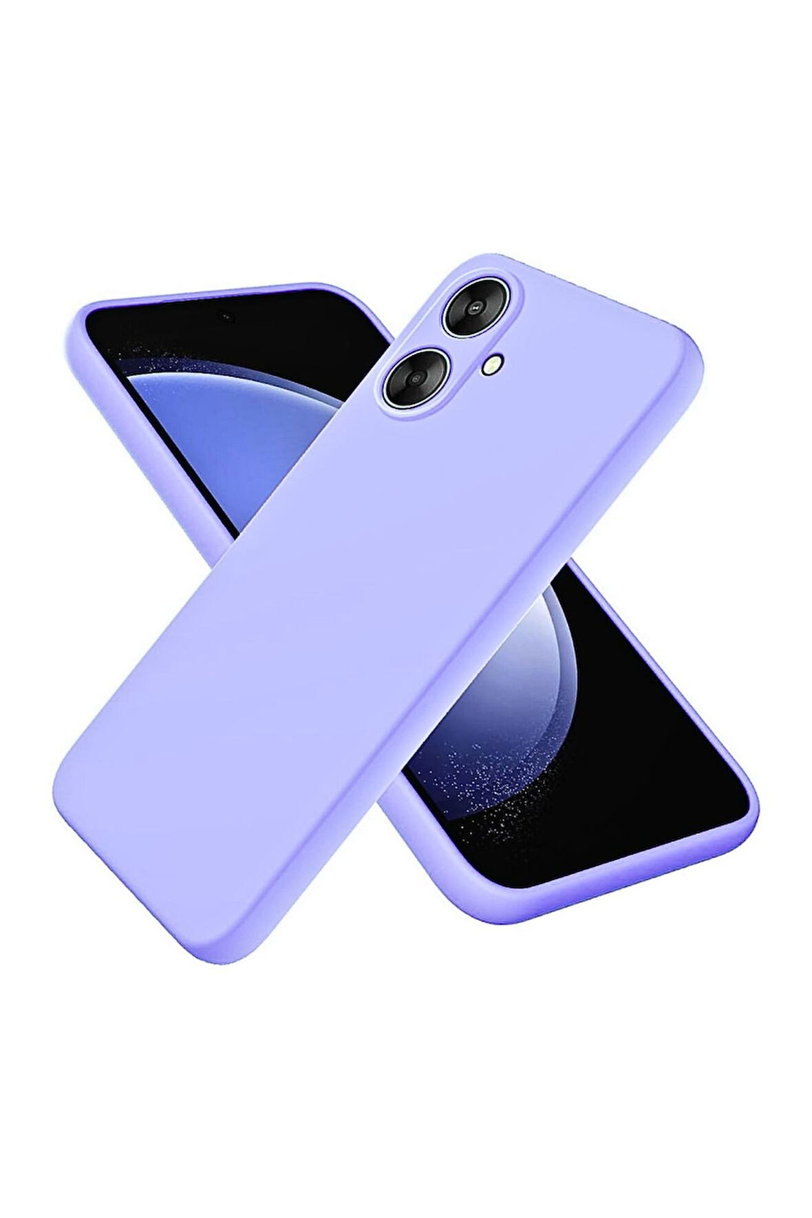 Omix X5 Uyumlu Silikon Kılıf - Kamera Korumalı Esnek Pastel Renk Kapak - Lila
