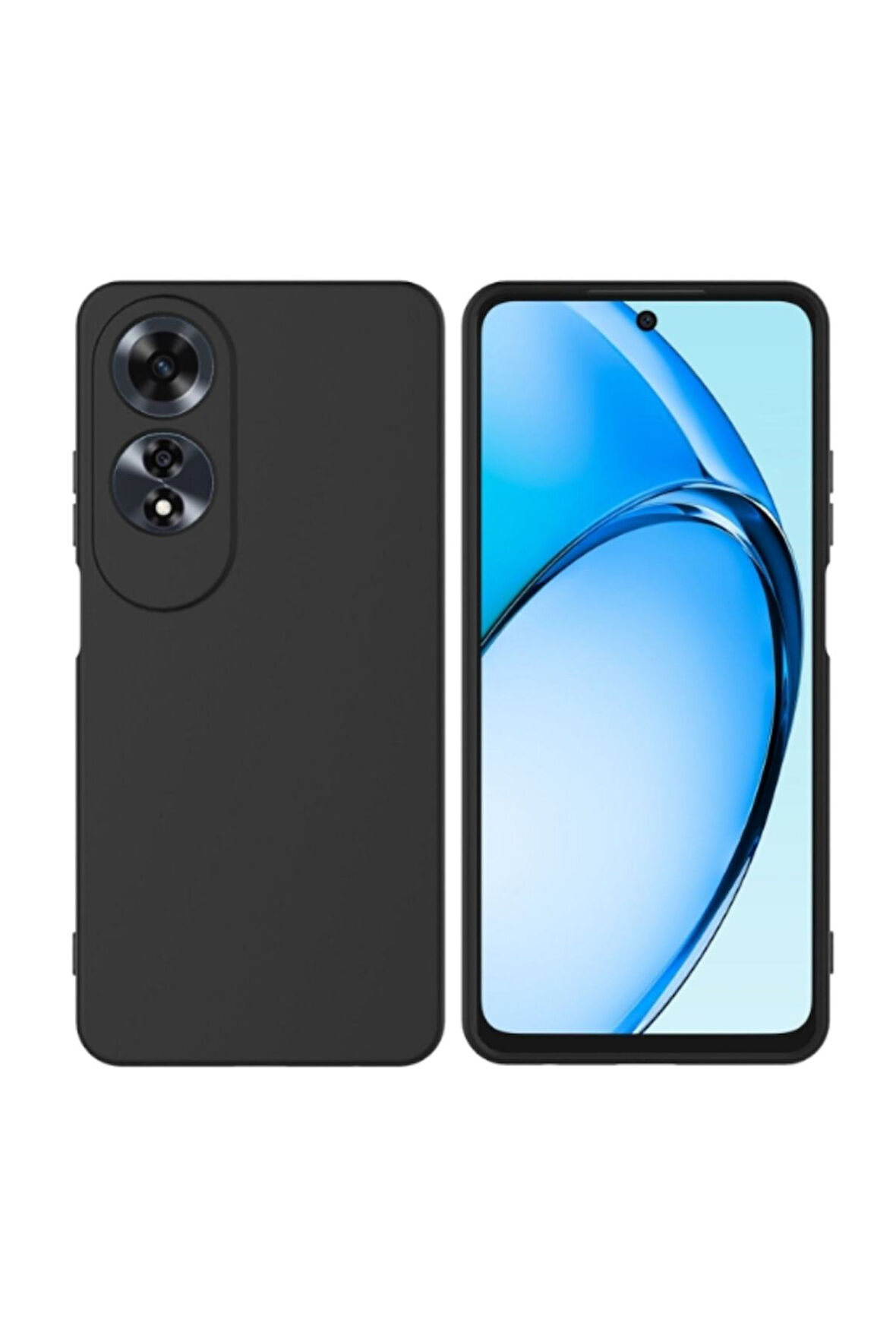 Oppo A60 Uyumlu Silikon Kılıf - Kamera Korumalı Esnek Pastel Renk Kapak - Siyah
