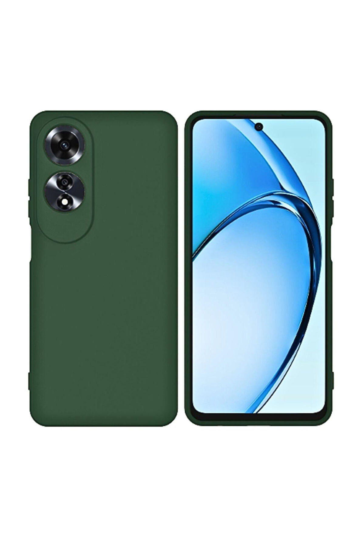 Oppo A60 Uyumlu Silikon Kılıf - Kamera Korumalı Esnek Pastel Renk Kapak - Yeşil