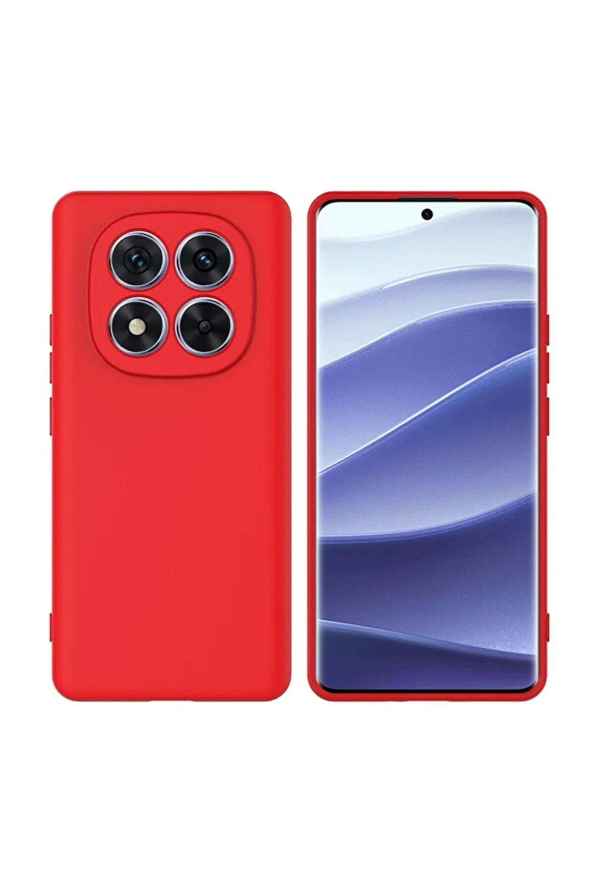 Poco X7 Uyumlu Silikon Kılıf - Kamera Korumalı Esnek Pastel Renk Kapak - Kırmızı