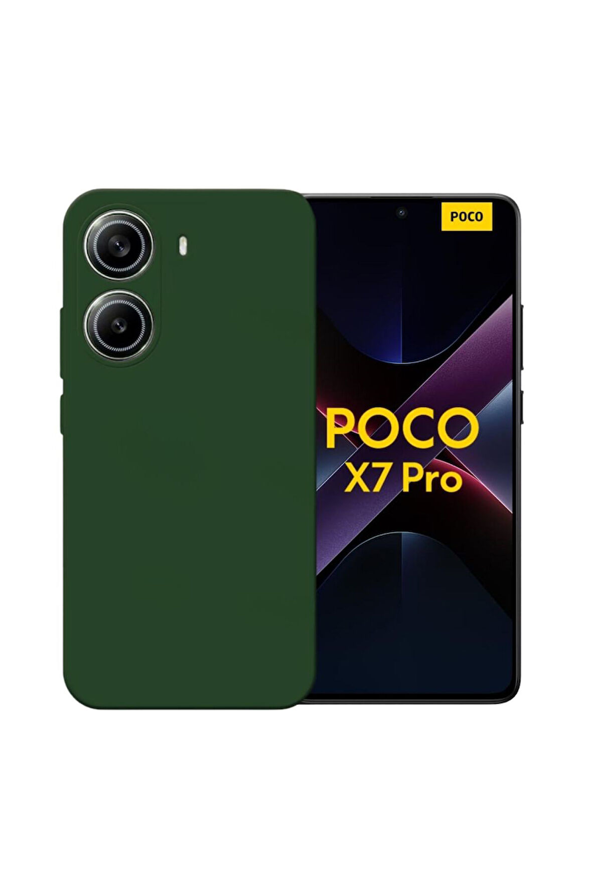 Poco X7 Pro Iron Man Edition Uyumlu Silikon Kılıf - Kamera Korumalı Esnek Pastel Renk Kapak - Yeşil