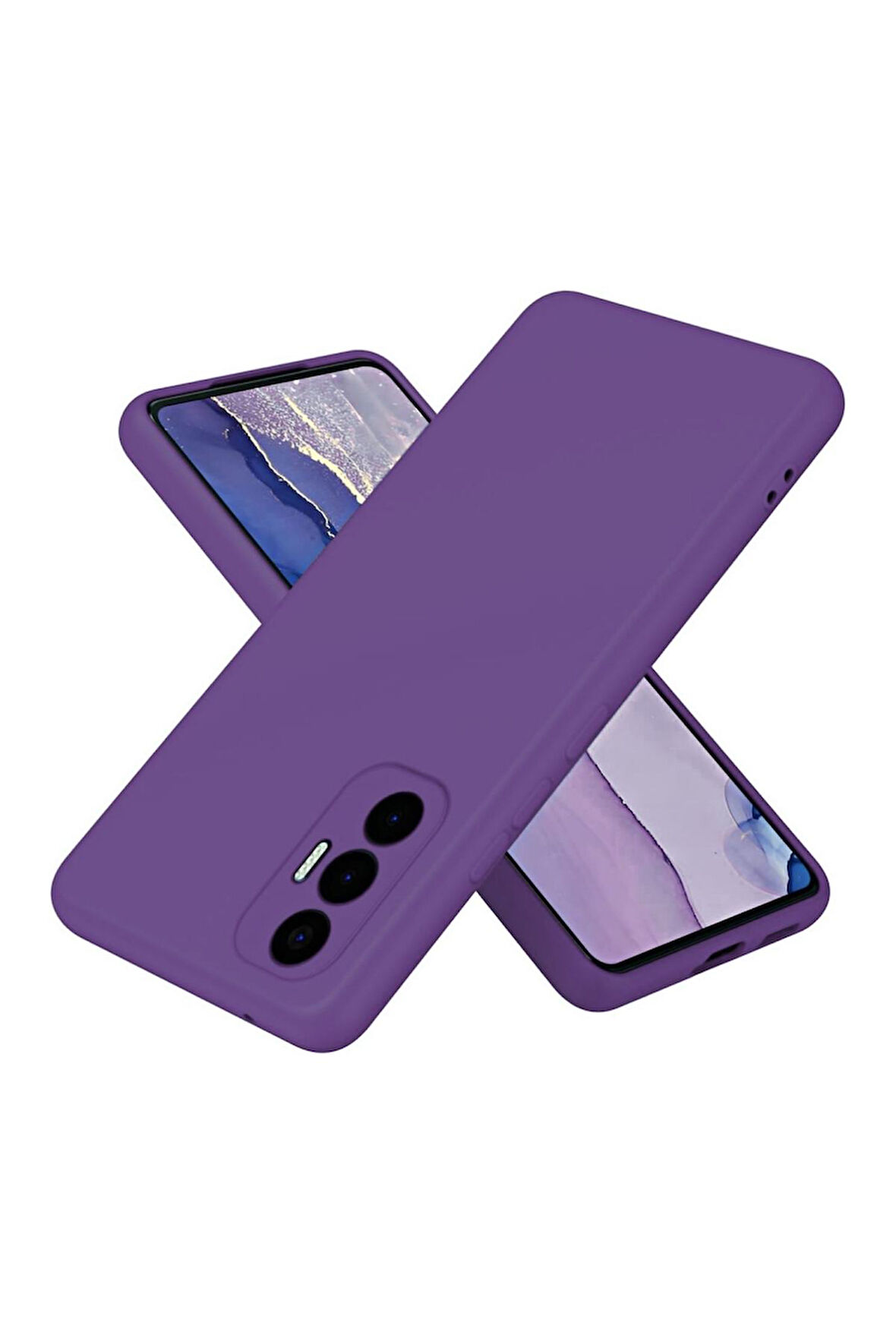Tecno Pova 3 Uyumlu Silikon Kılıf - Kamera Korumalı Esnek Pastel Renk Kapak - Mor
