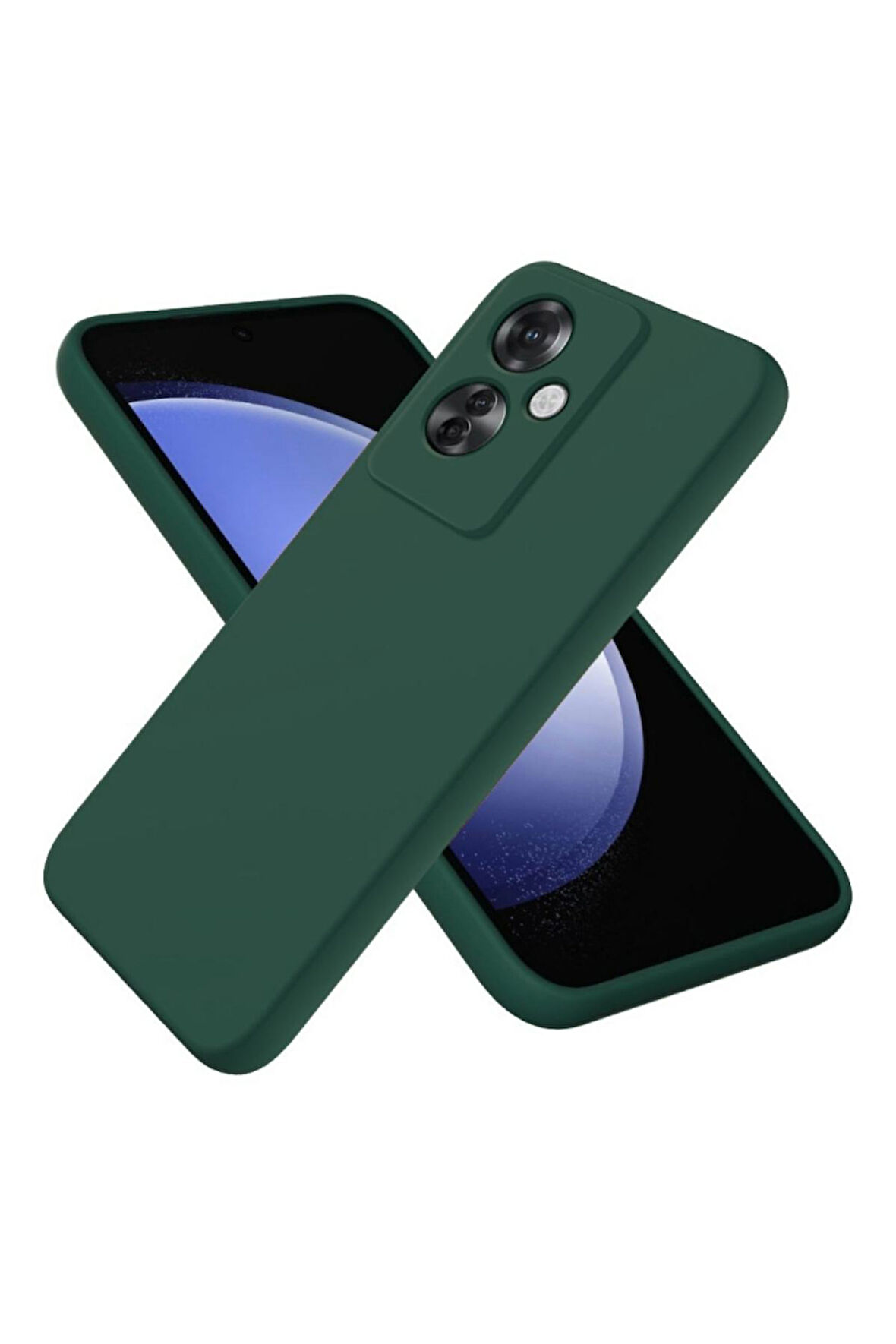 Oppo Reno 11F Uyumlu Silikon Kılıf - Kamera Korumalı Esnek Pastel Renk Kapak - Yeşil