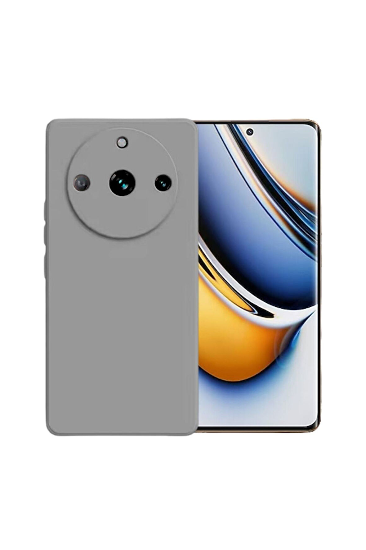 Realme 11 Pro Uyumlu Silikon Kılıf - Kamera Korumalı Esnek Pastel Renk Kapak - Gri