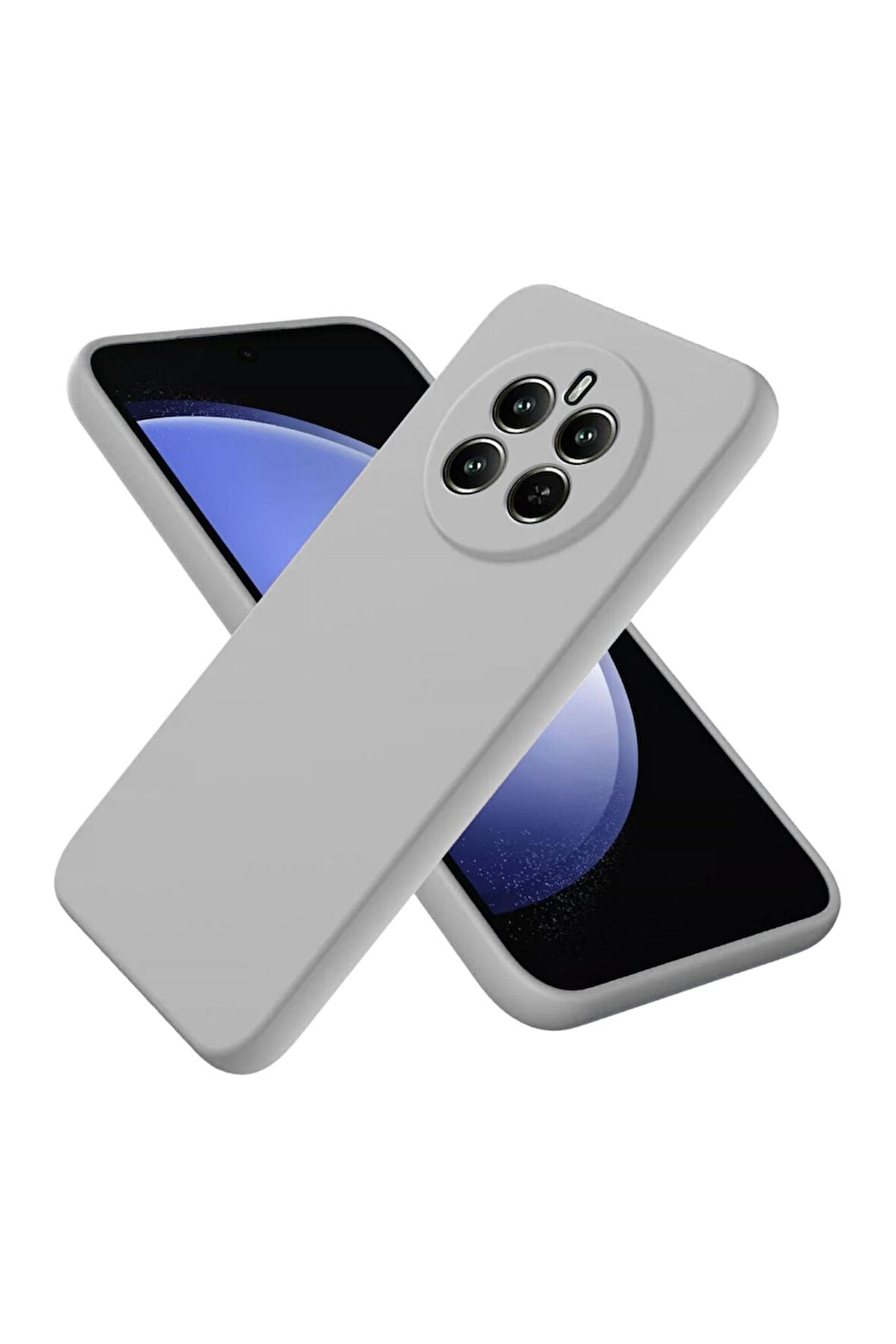 Realme 12 4G Uyumlu Silikon Kılıf - Kamera Korumalı Esnek Pastel Renk Kapak - Gri