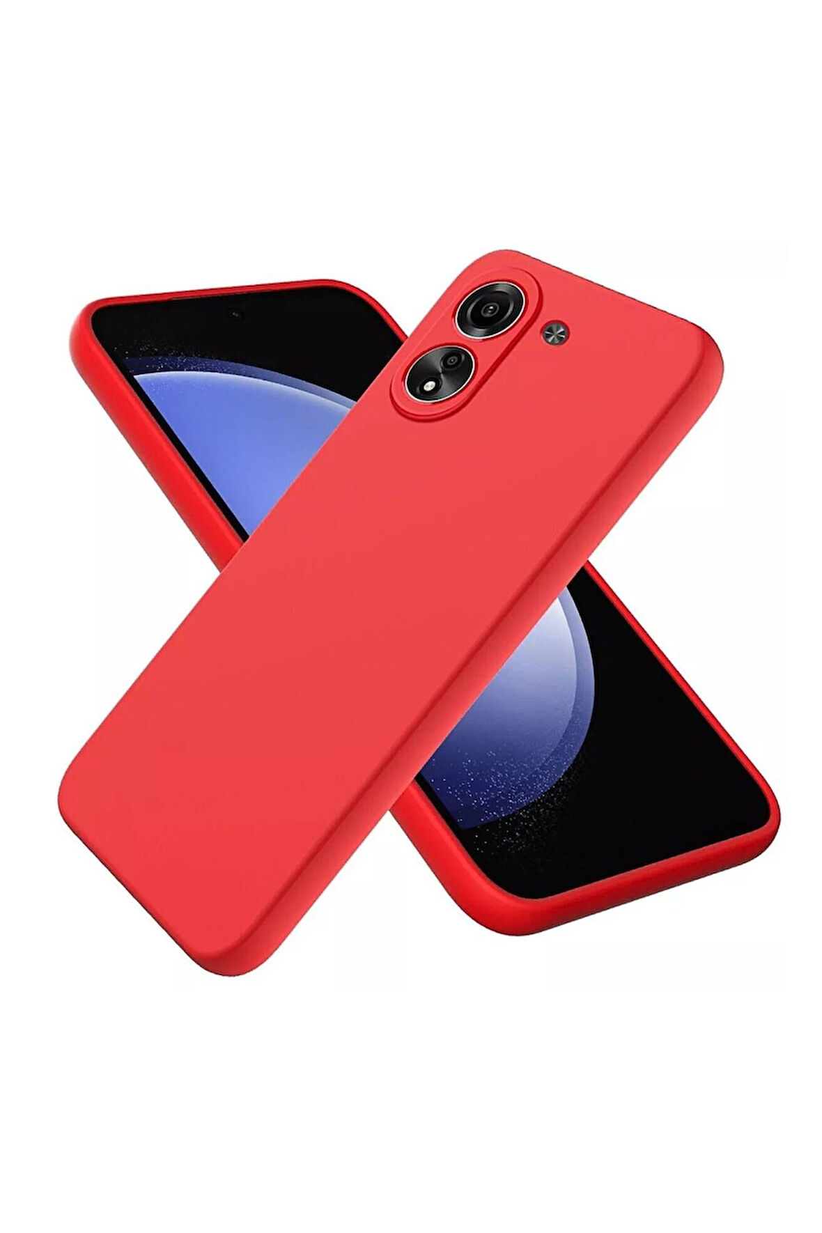 Redmi 13C Uyumlu Silikon Kılıf - Kamera Korumalı Esnek Pastel Renk Kapak - Kırmızı