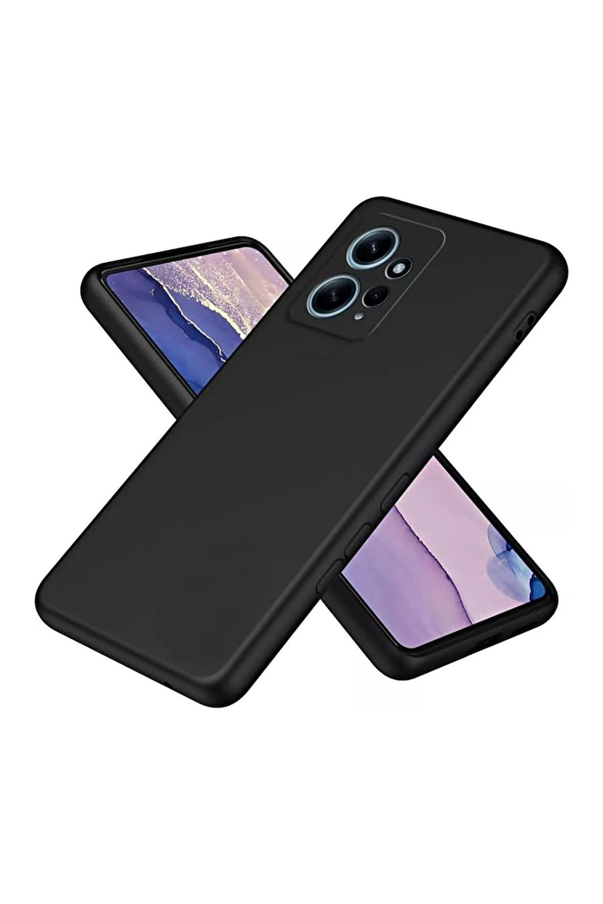 Redmi Note 12 4G Uyumlu Silikon Kılıf - Kamera Korumalı Esnek Pastel Renk Kapak - Siyah